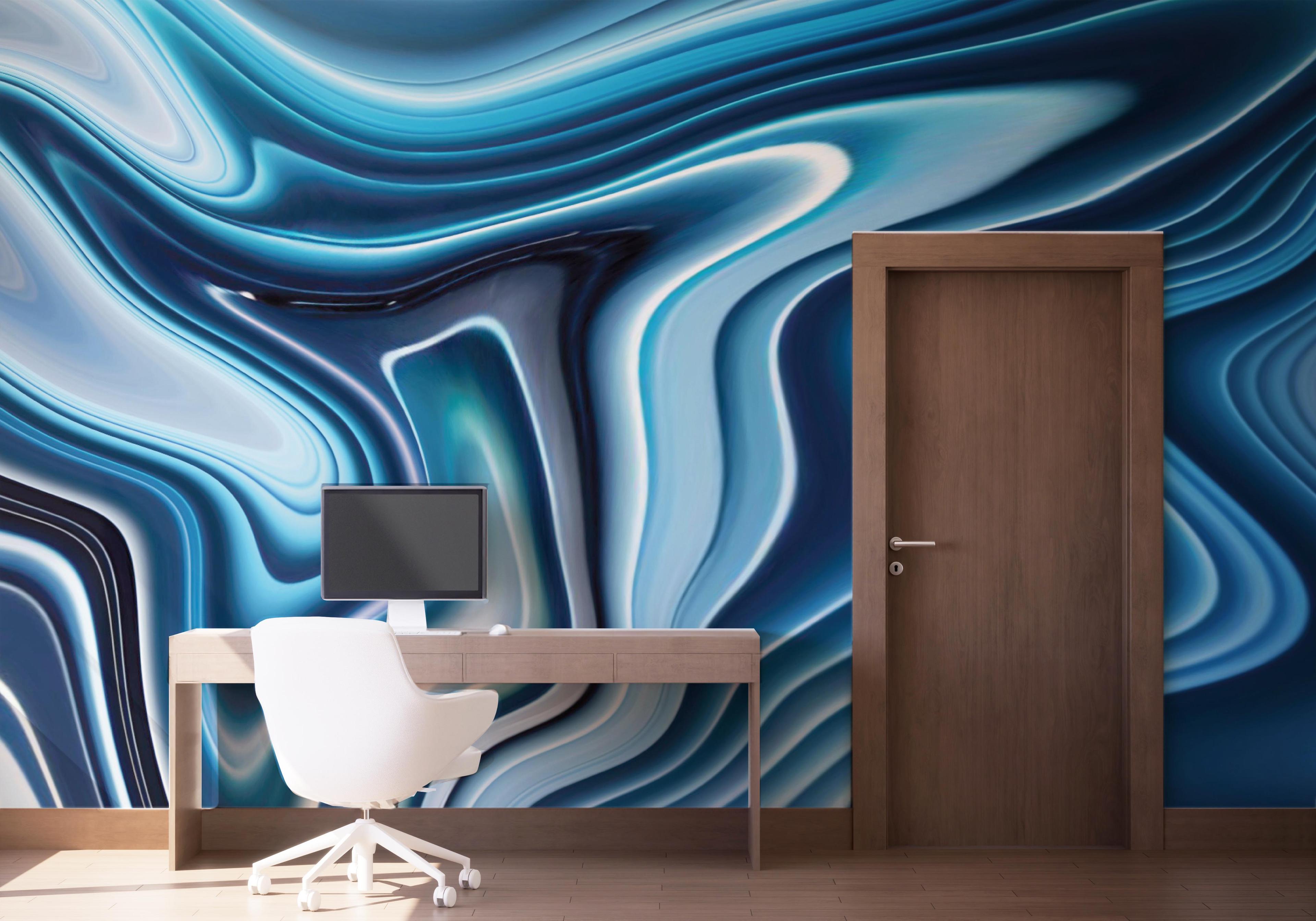 Fototapet Blue 3d Marble mockup 1