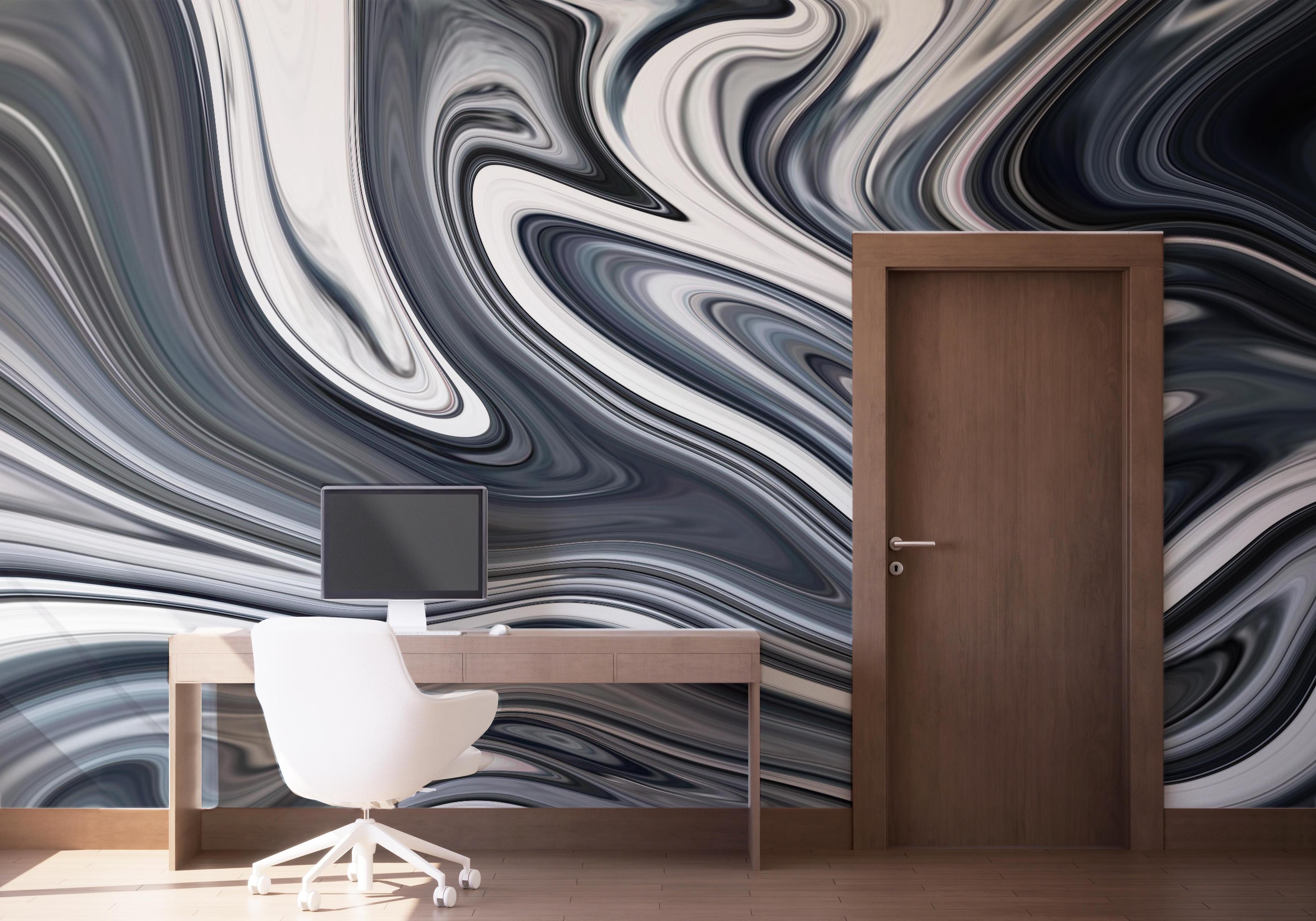 Fototapet Blue Grey Marble mockup 1