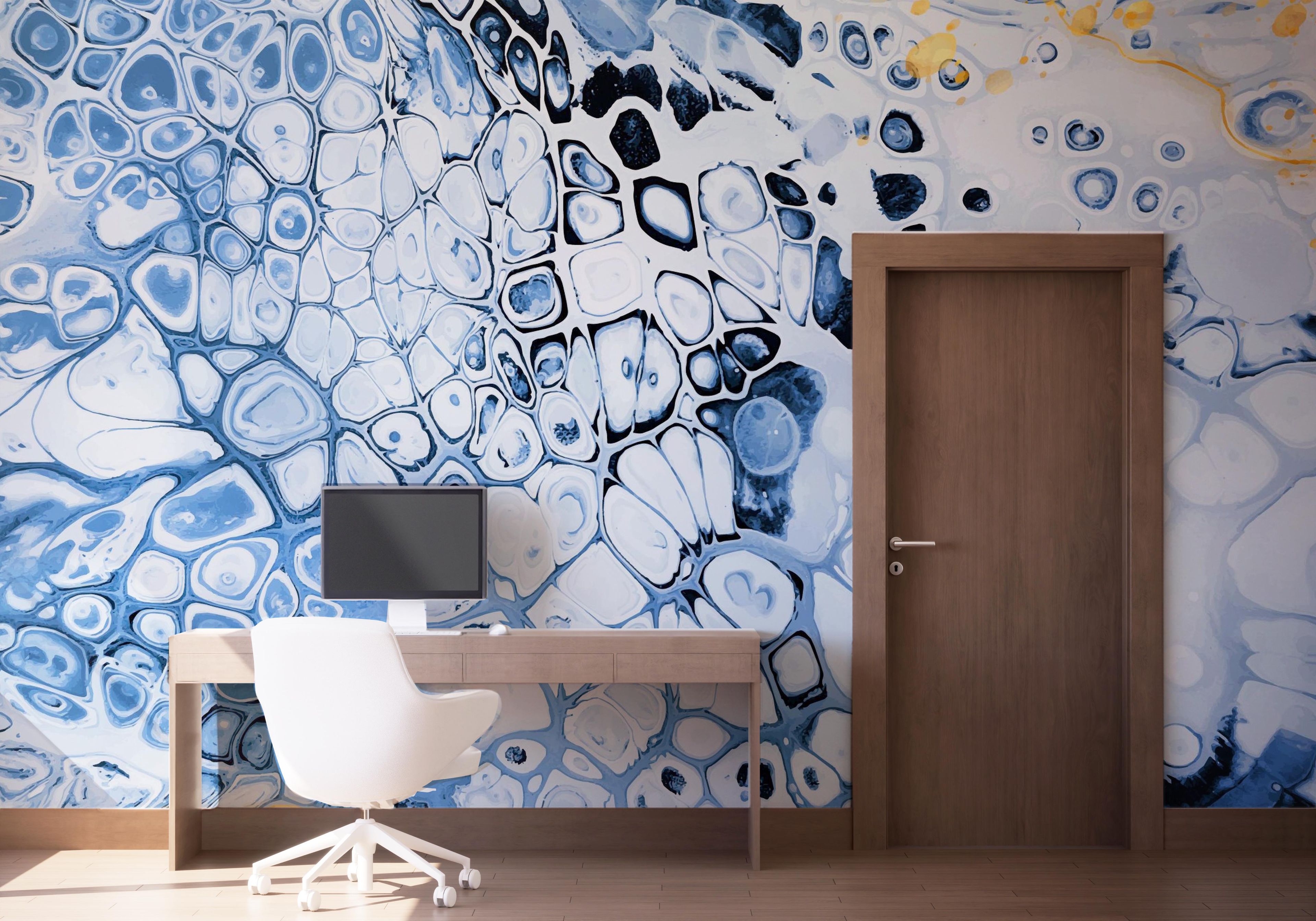 Blue Oil Marble mockup 1