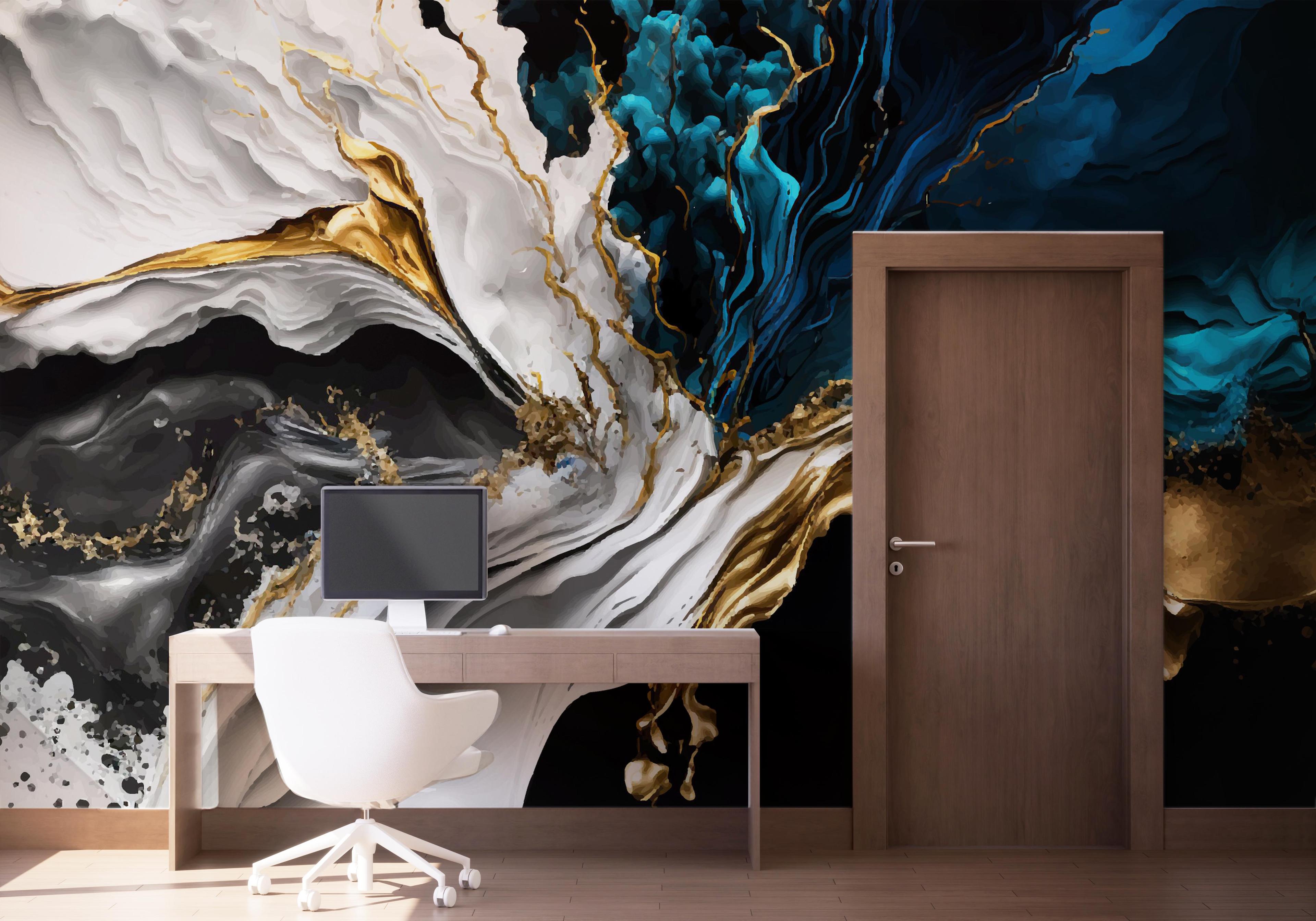 Fototapet Blue Splash Marble mockup 1