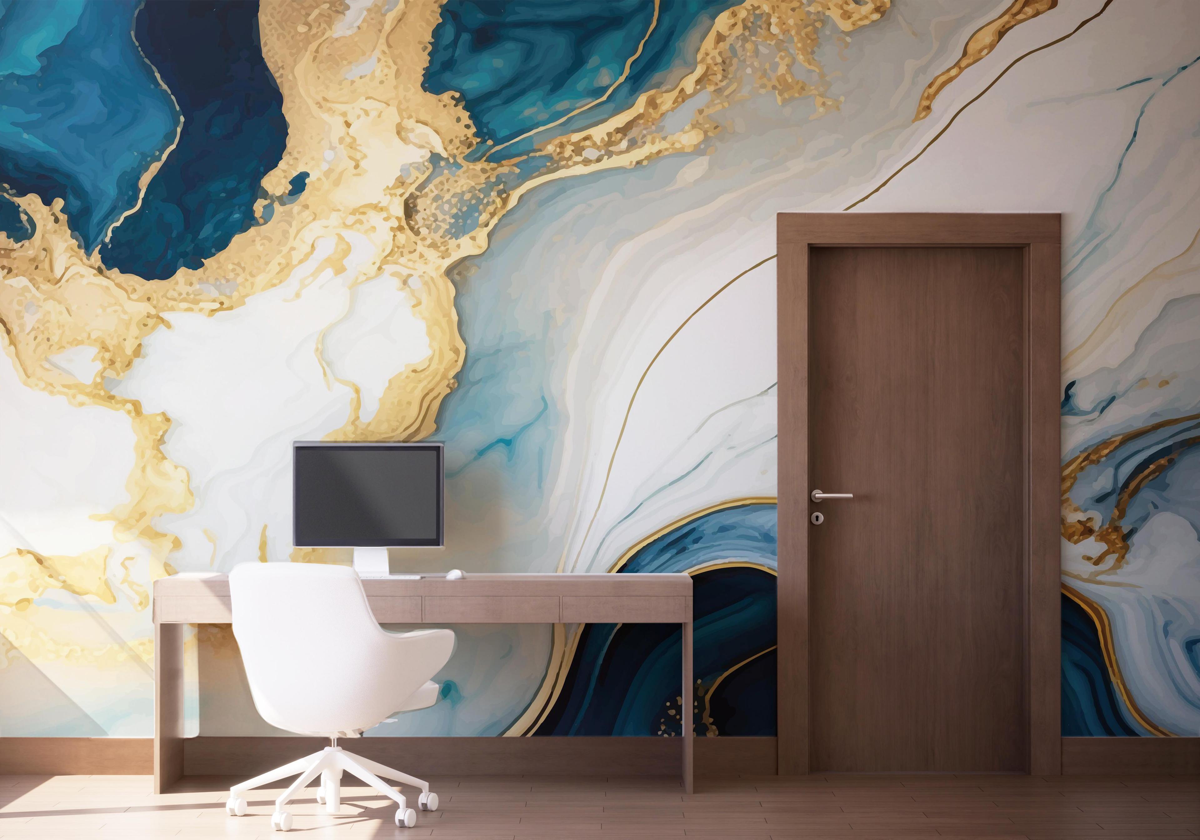 Fototapet Blue Stone Marble mockup 1