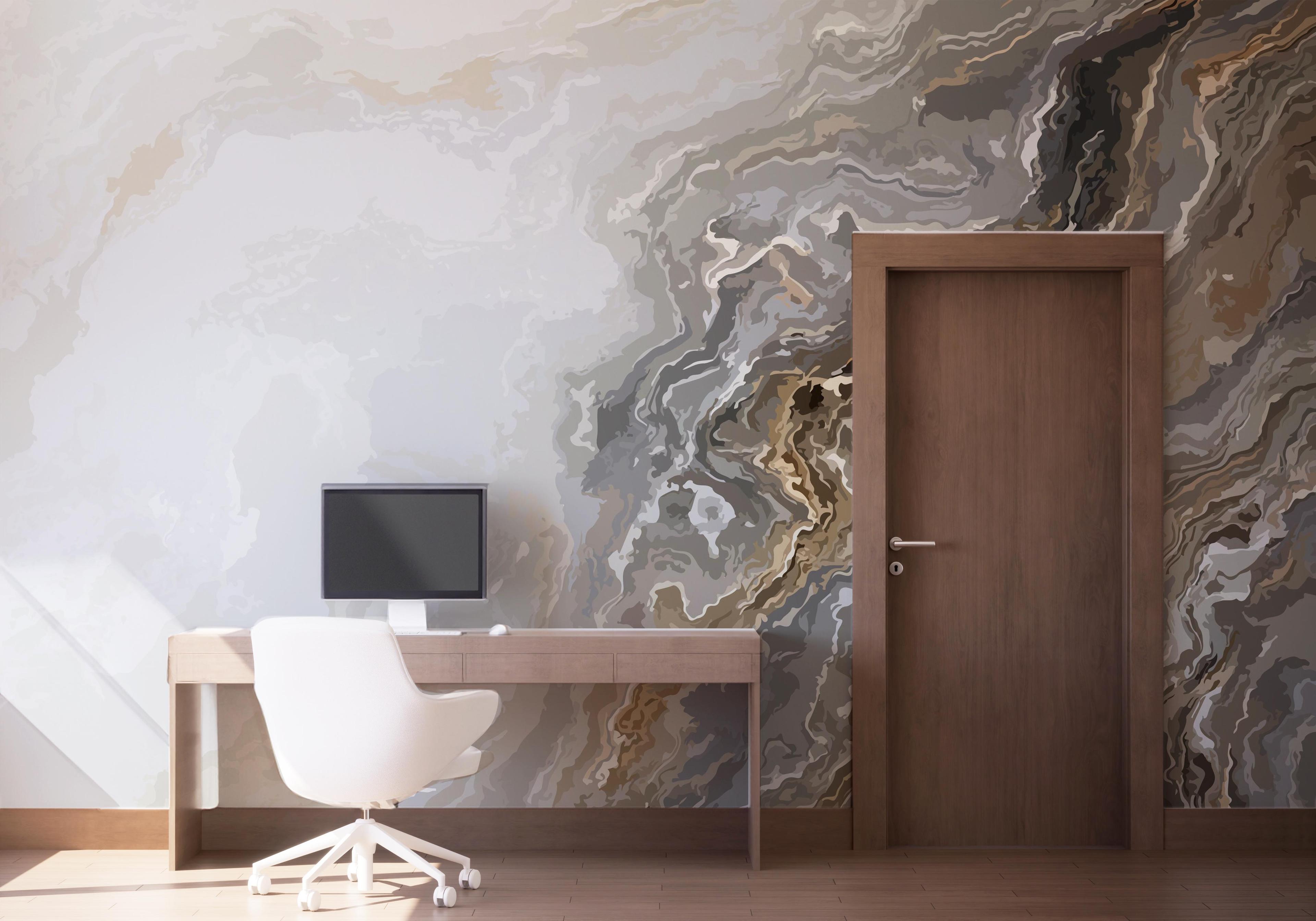 Fototapet Cream Marble Wave mockup 1