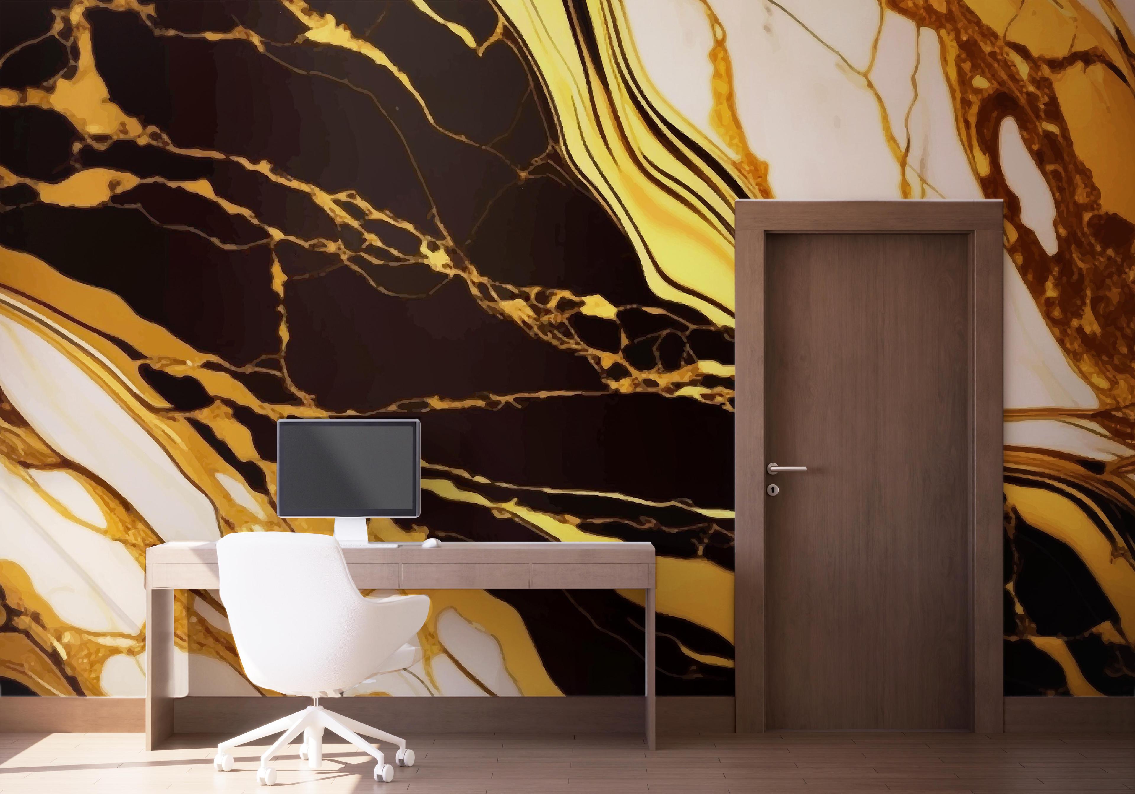 Fototapet Gold Black Marble mockup 1