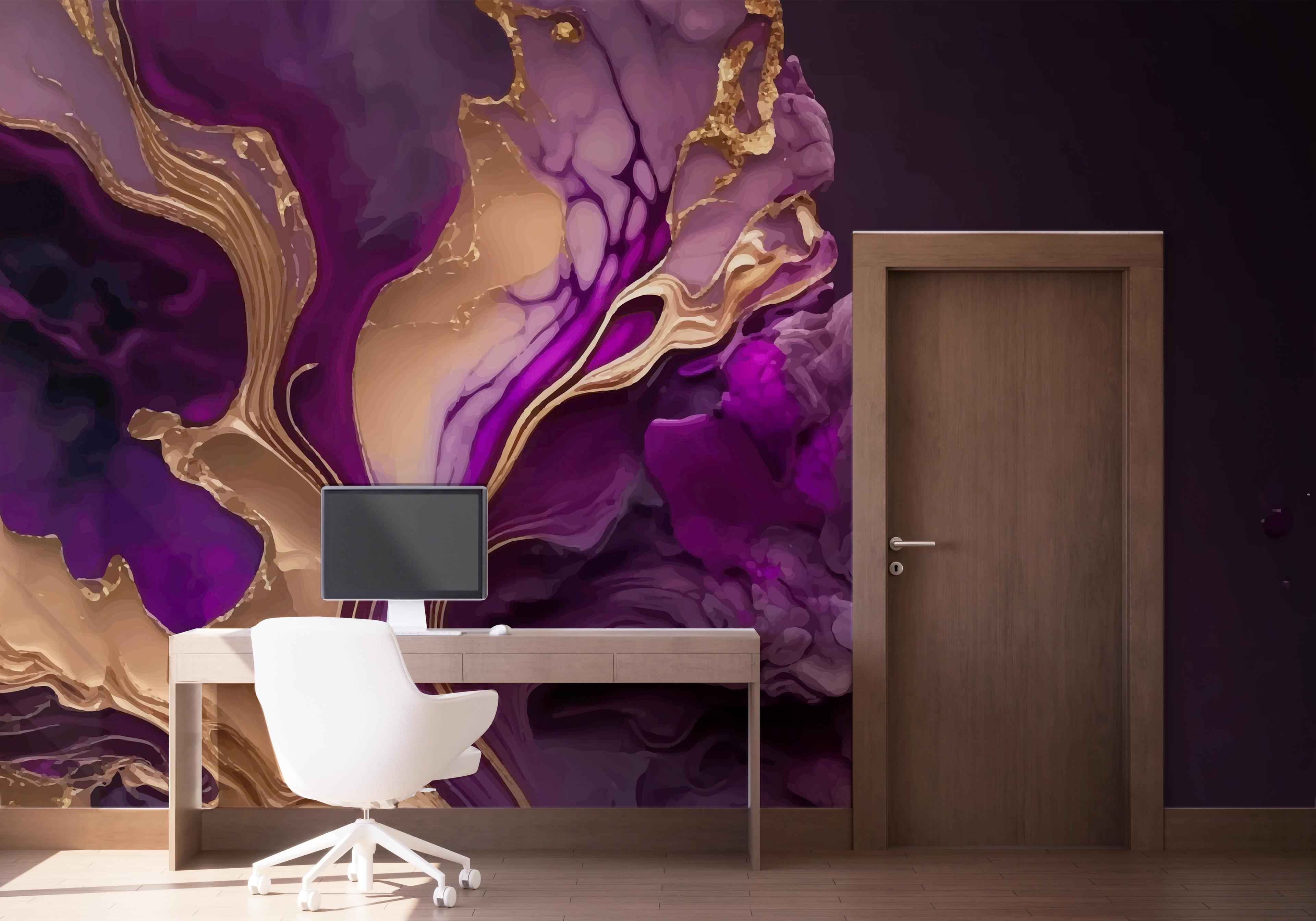 Fototapet Marble Purple Smoke mockup 1