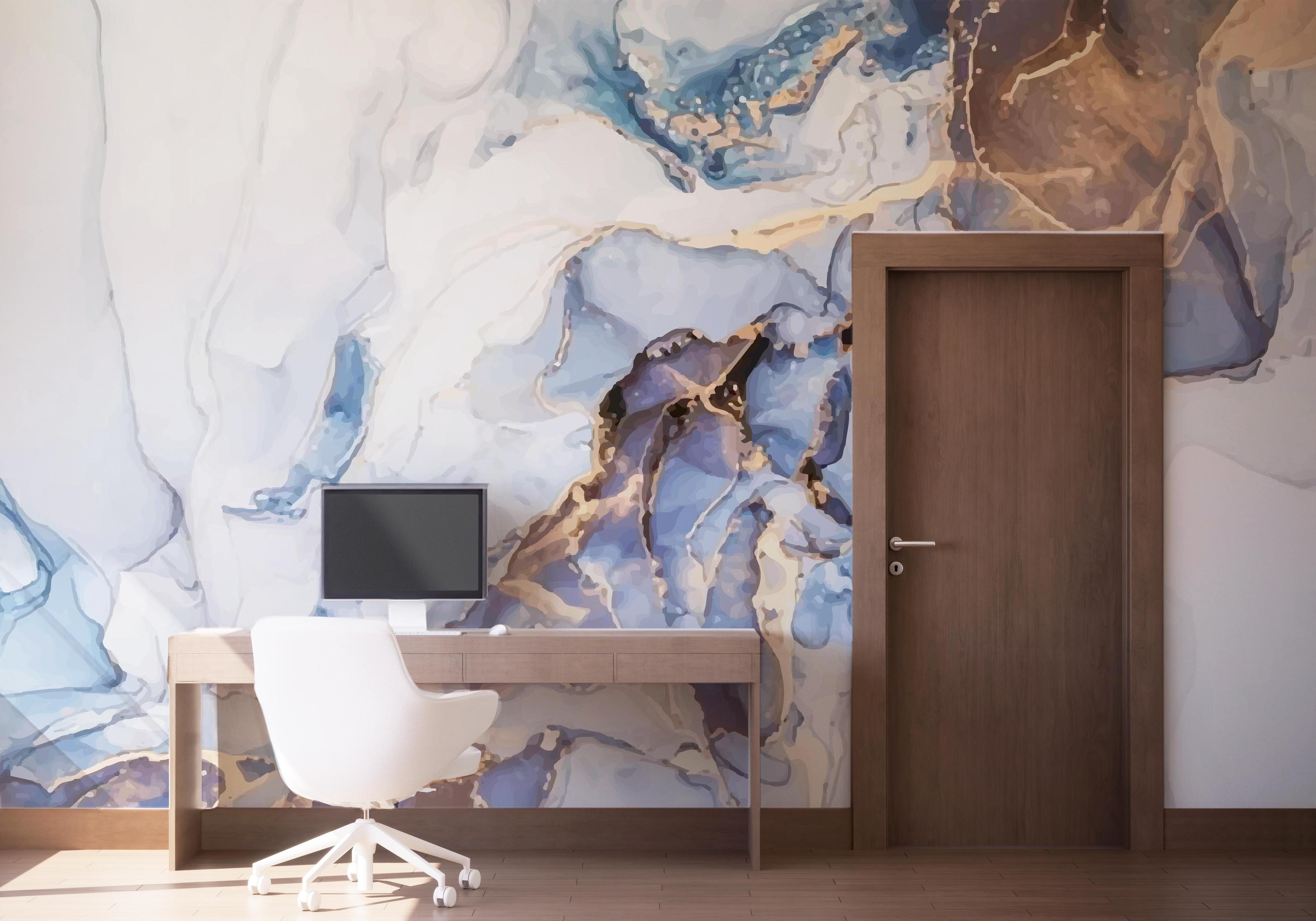 Fototapet Pastel Blue Marble mockup 1