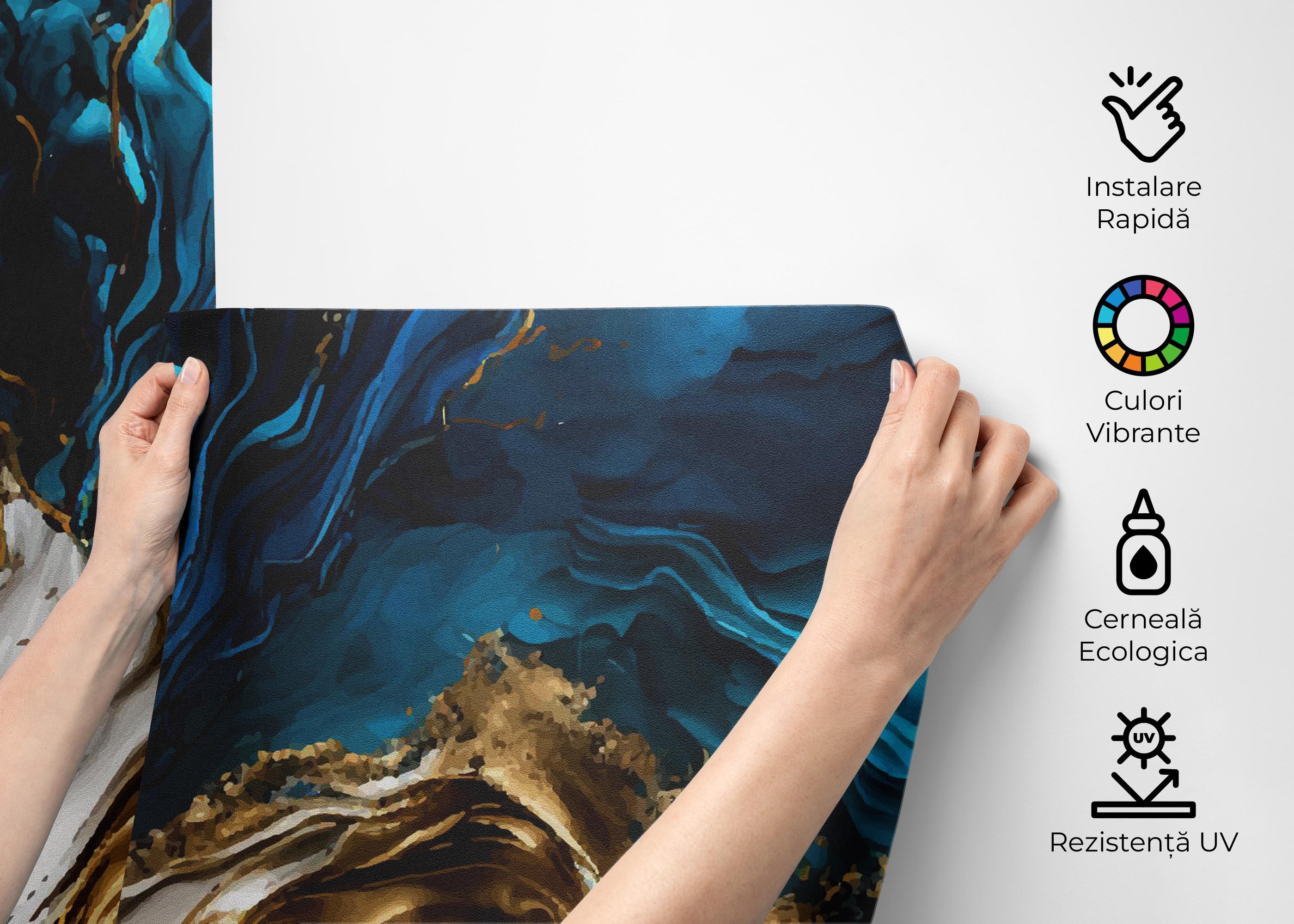 Fototapet Blue Splash Marble mockup 2