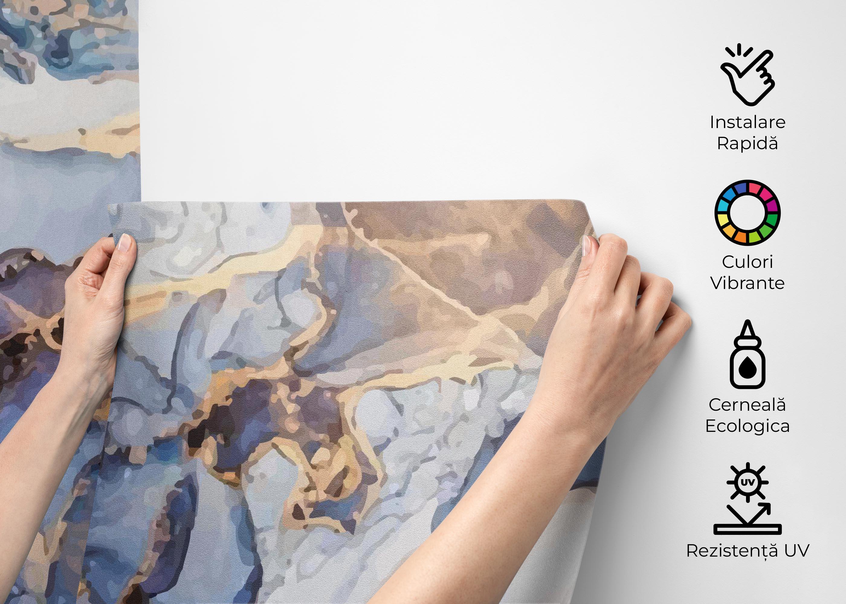 Fototapet Pastel Blue Marble mockup 2