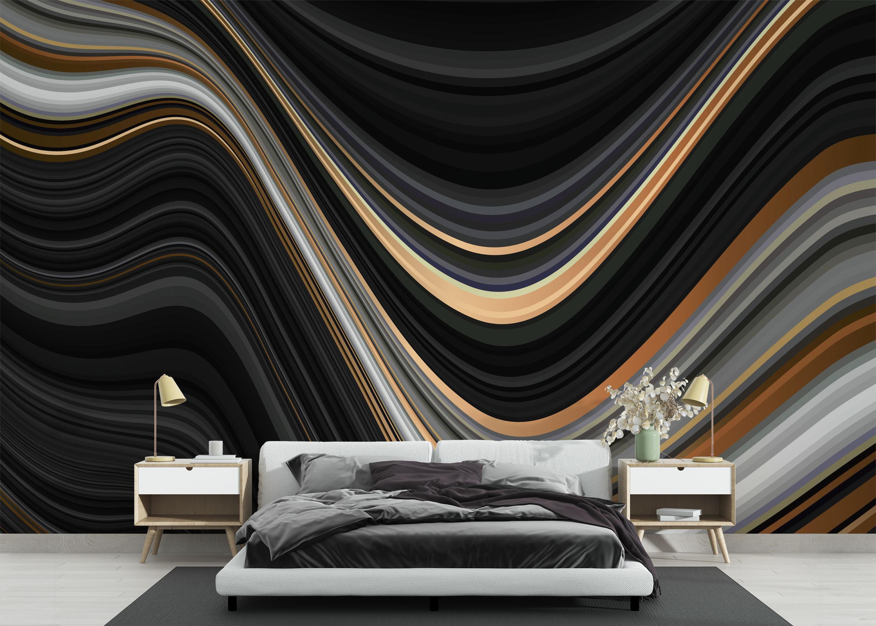 Fototapet Black Wave Marble mockup 3