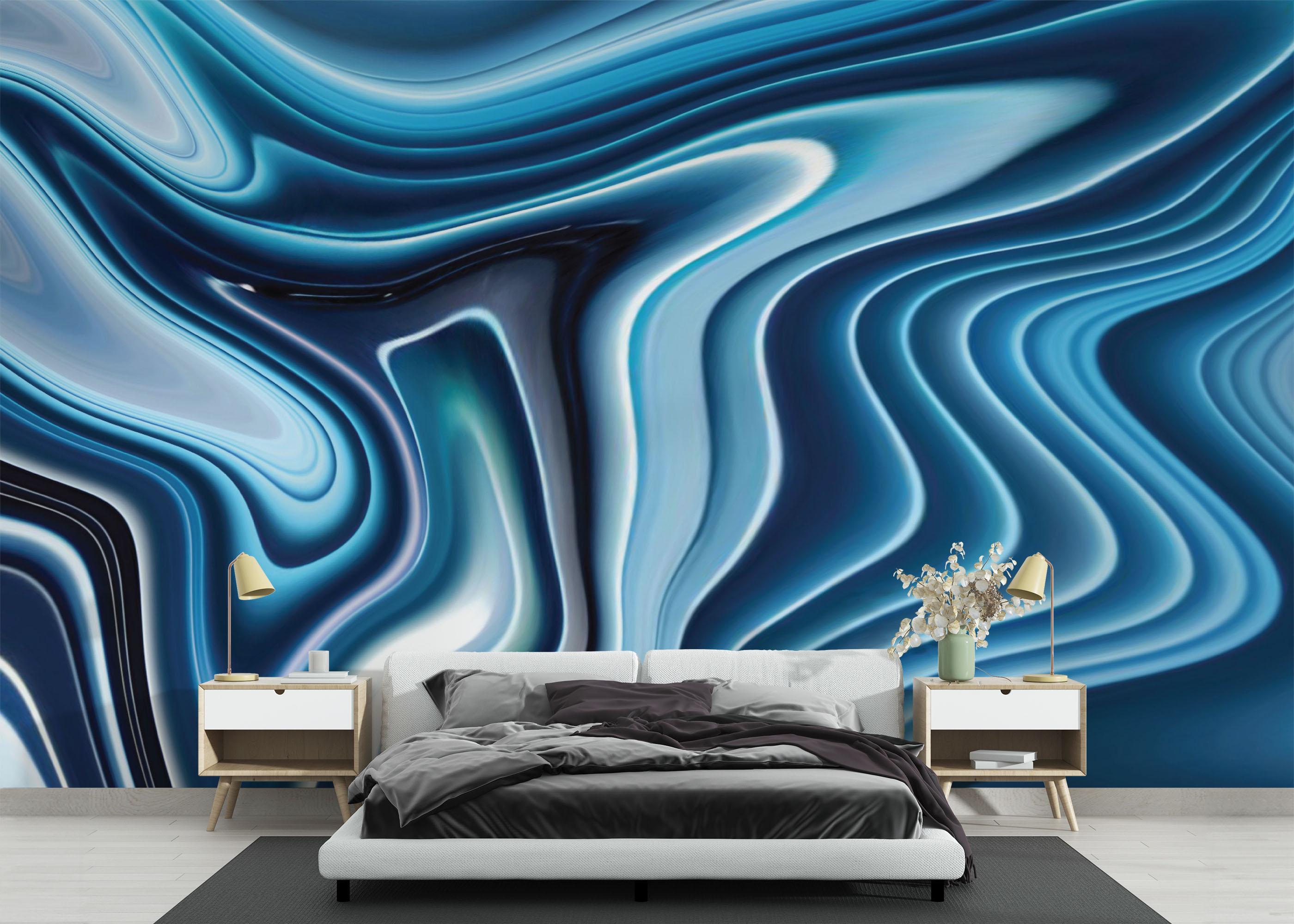 Fototapet Blue 3d Marble mockup 3