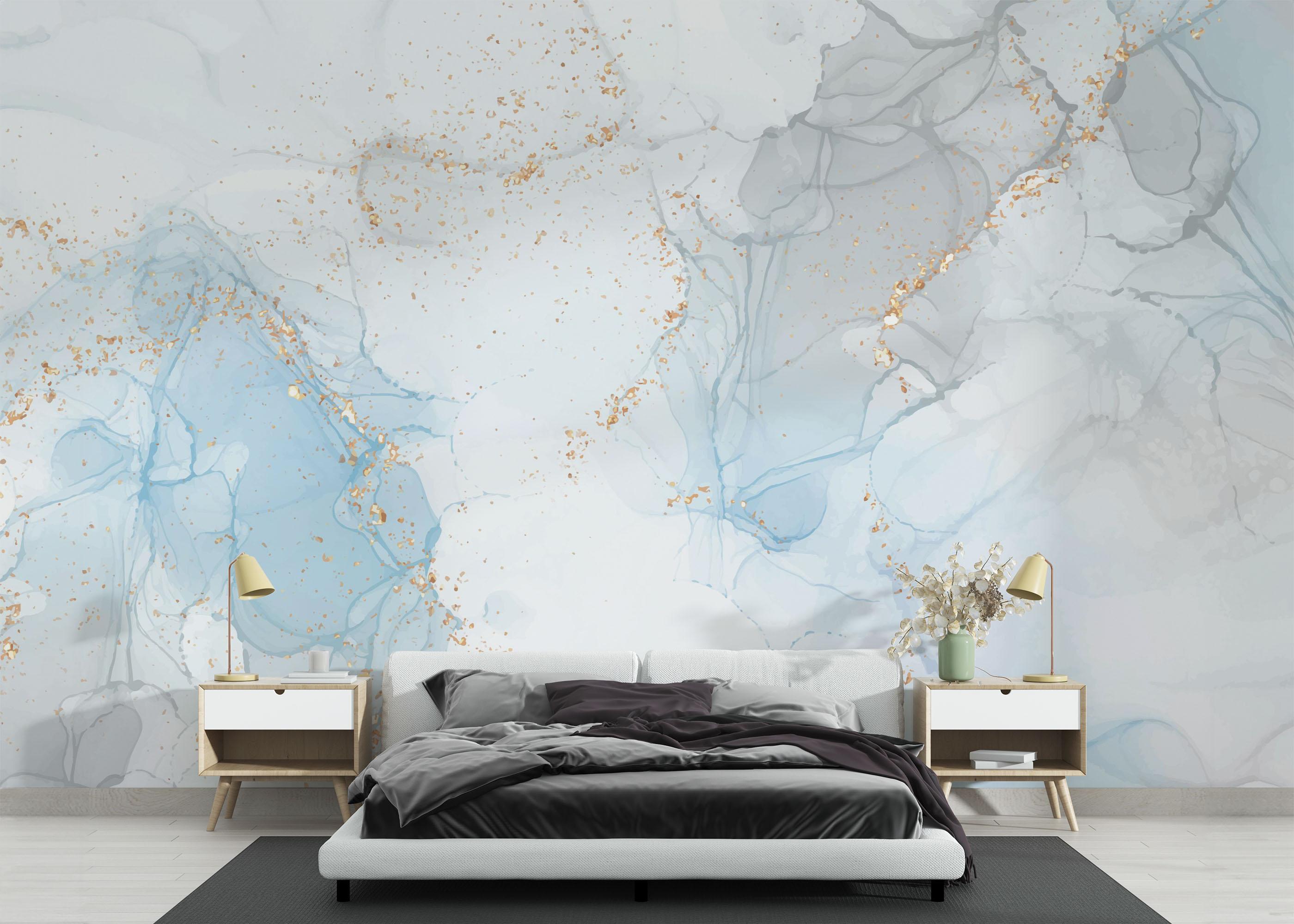 Fototapet Blue Alcohol Marble mockup 3