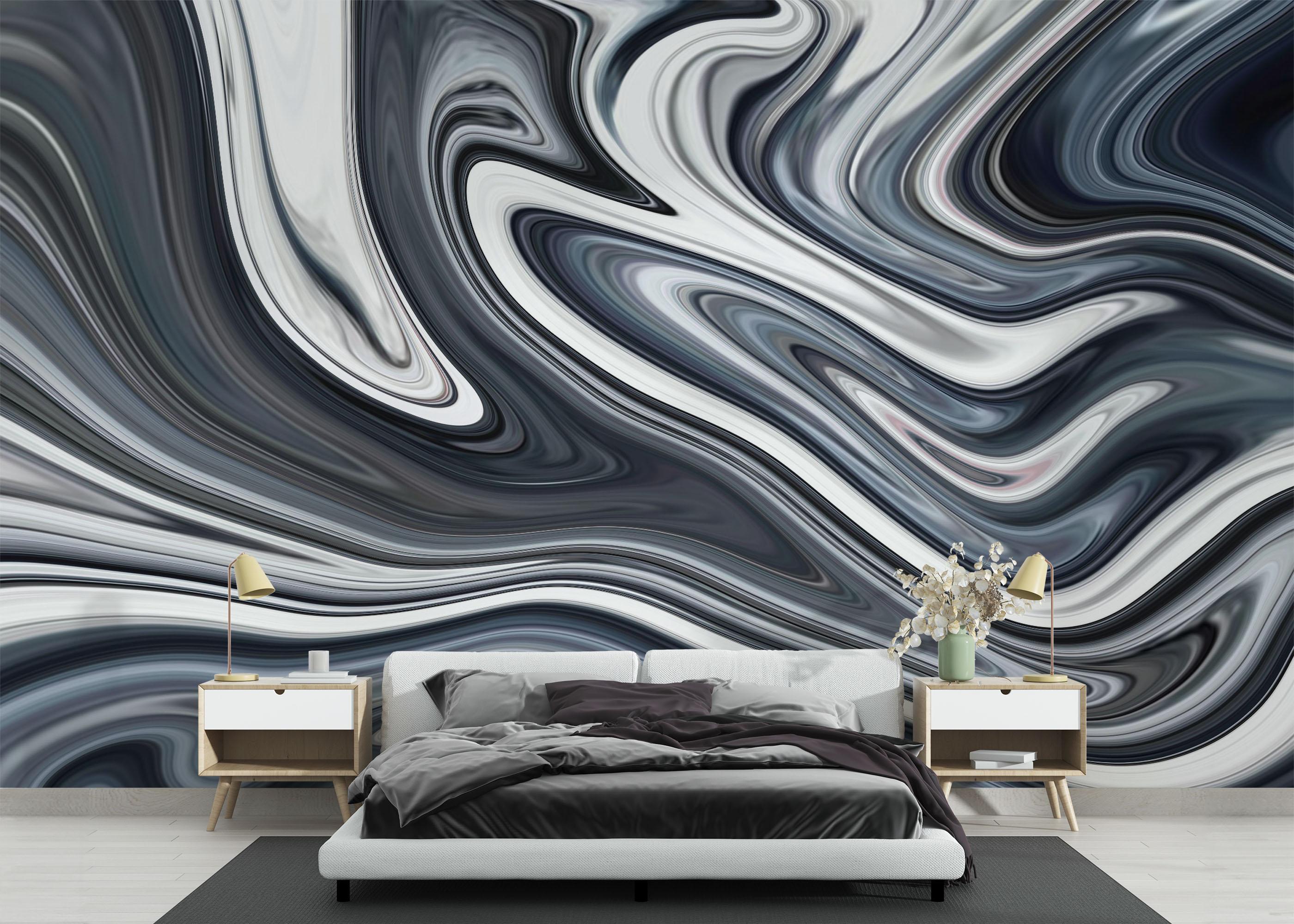 Fototapet Blue Grey Marble mockup 3