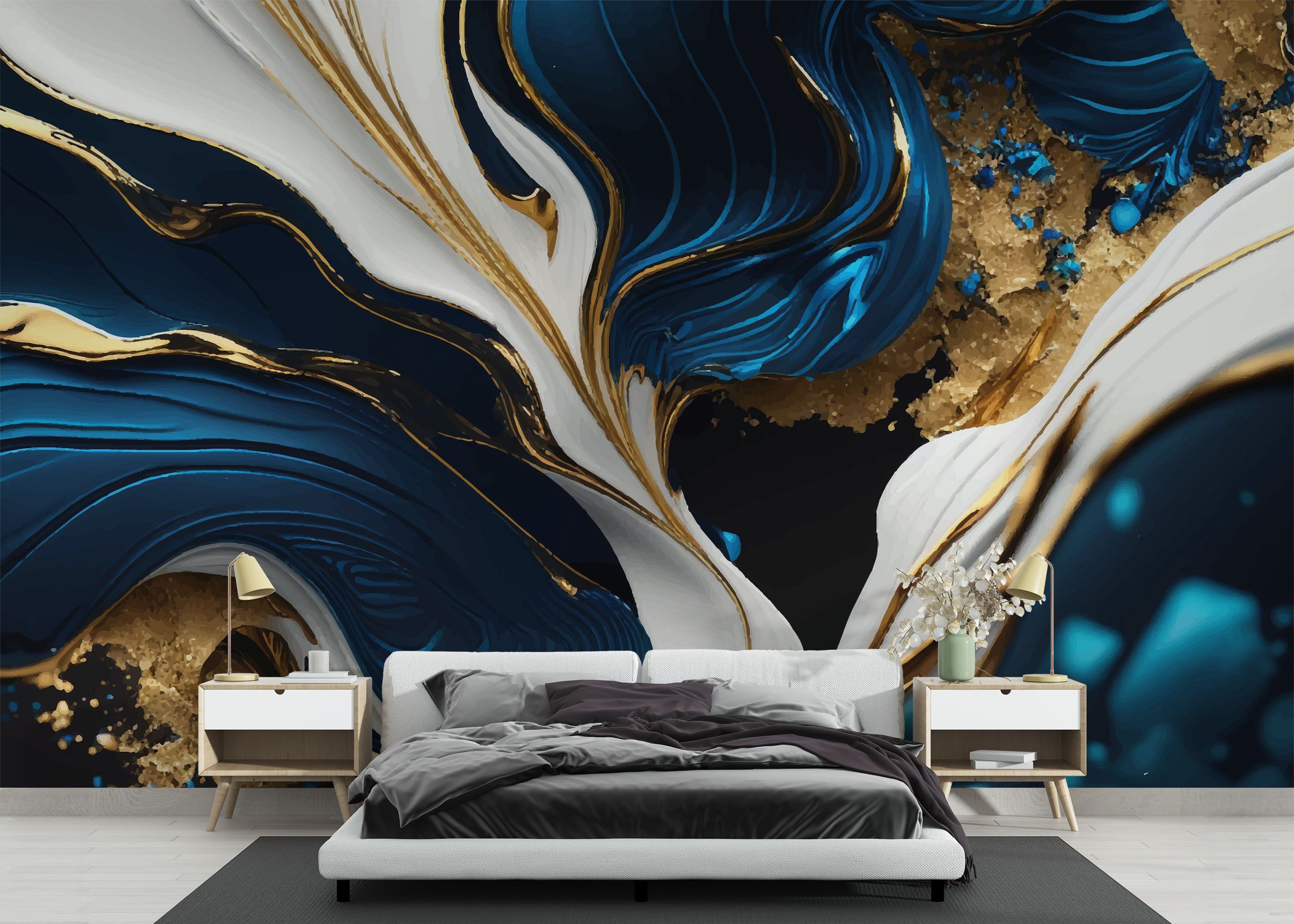 Gold Blue Marble mockup 3