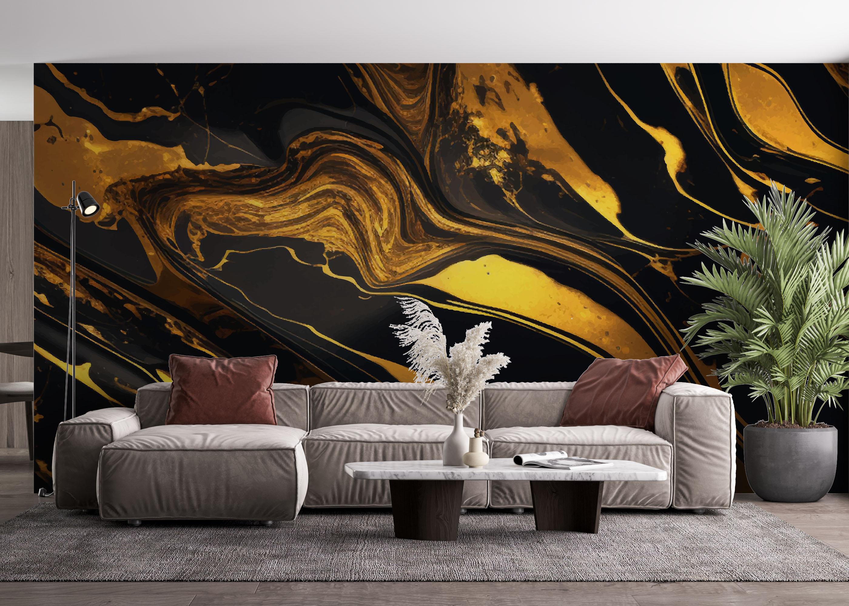 Fototapet Black Gold Marble mockup 4