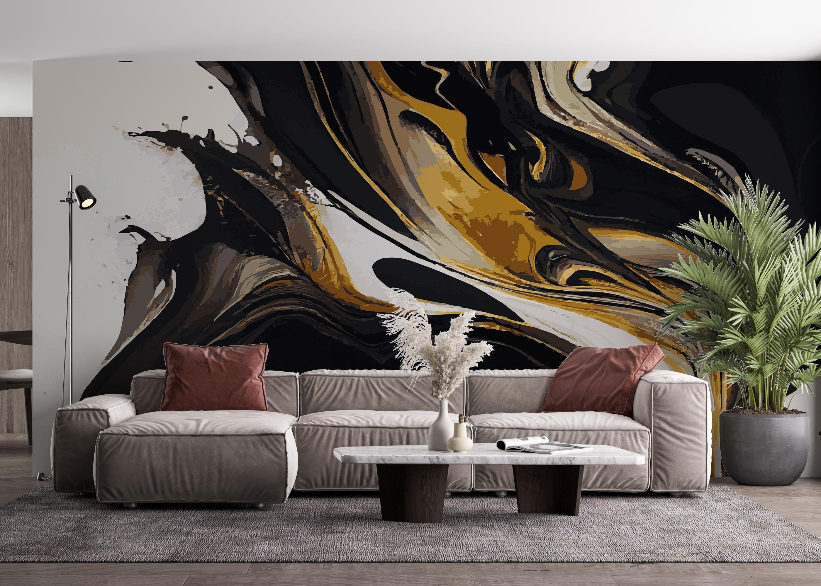 Fototapet Black Shape Marble mockup 4