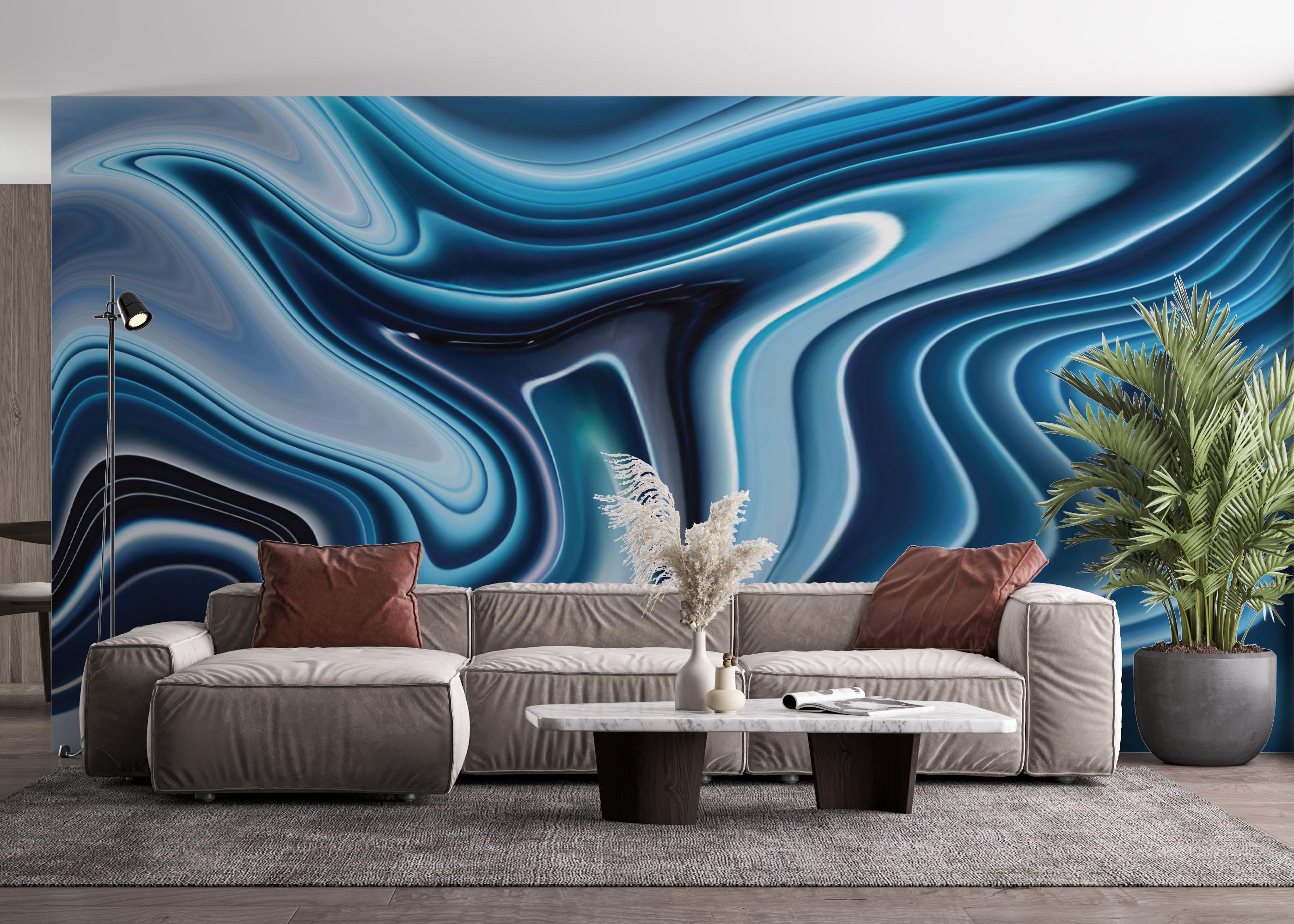 Fototapet Blue 3d Marble mockup 4