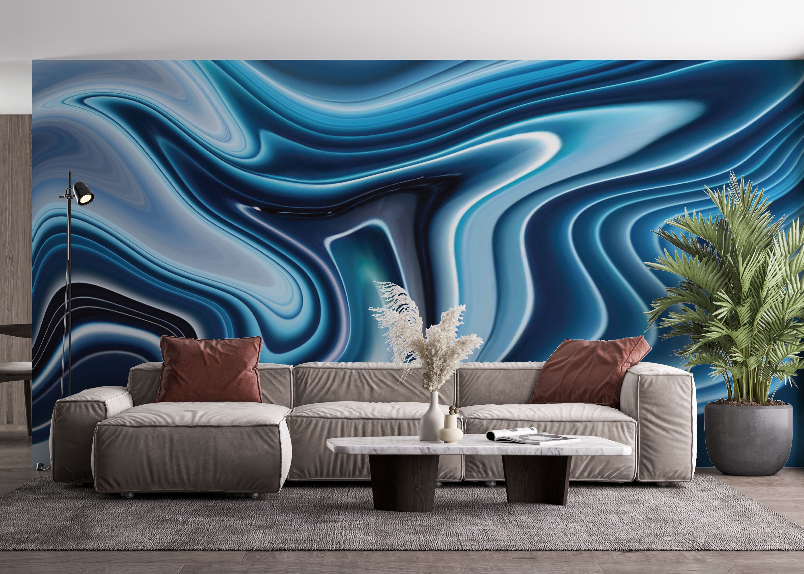 Blue 3d Marble mockup 4