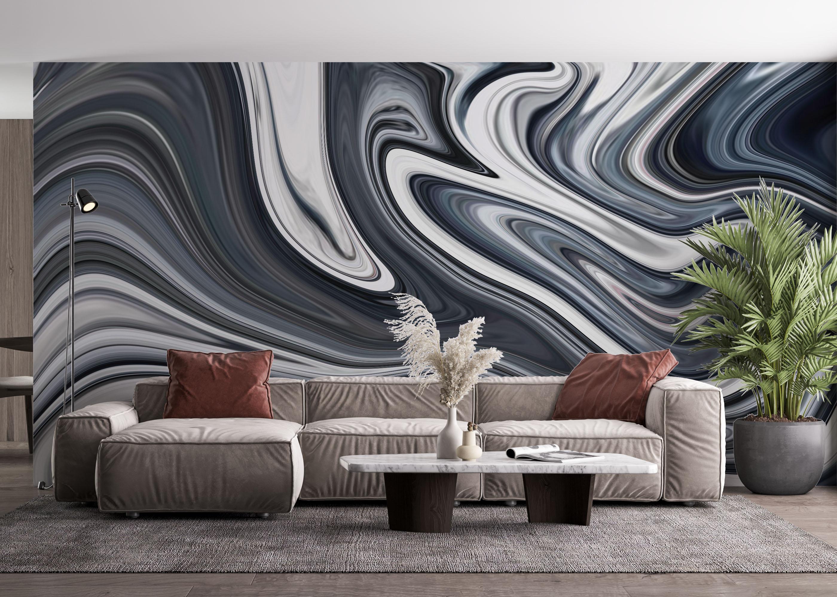 Fototapet Blue Grey Marble mockup 4