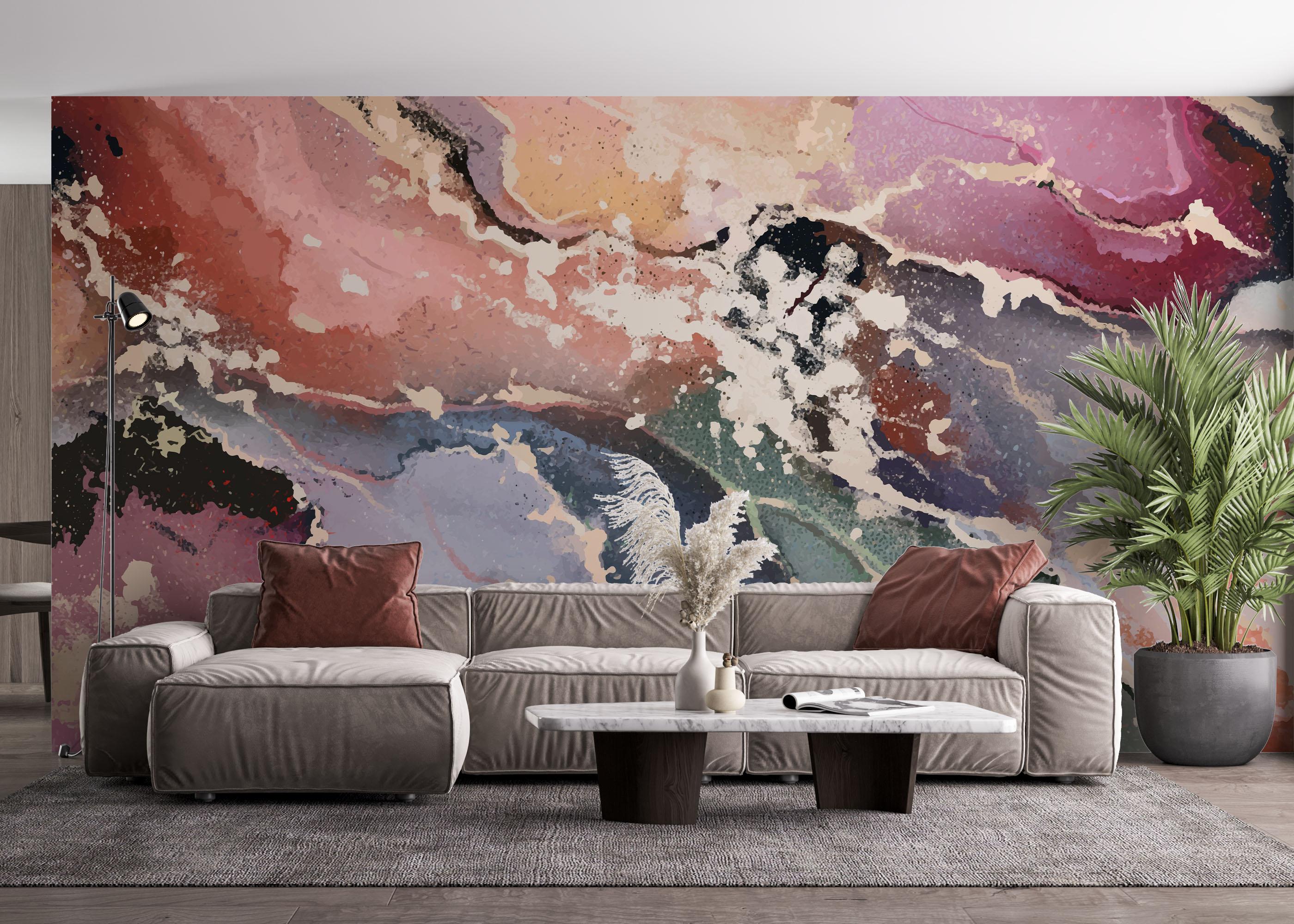 Fototapet Colorful Marble Art mockup 4