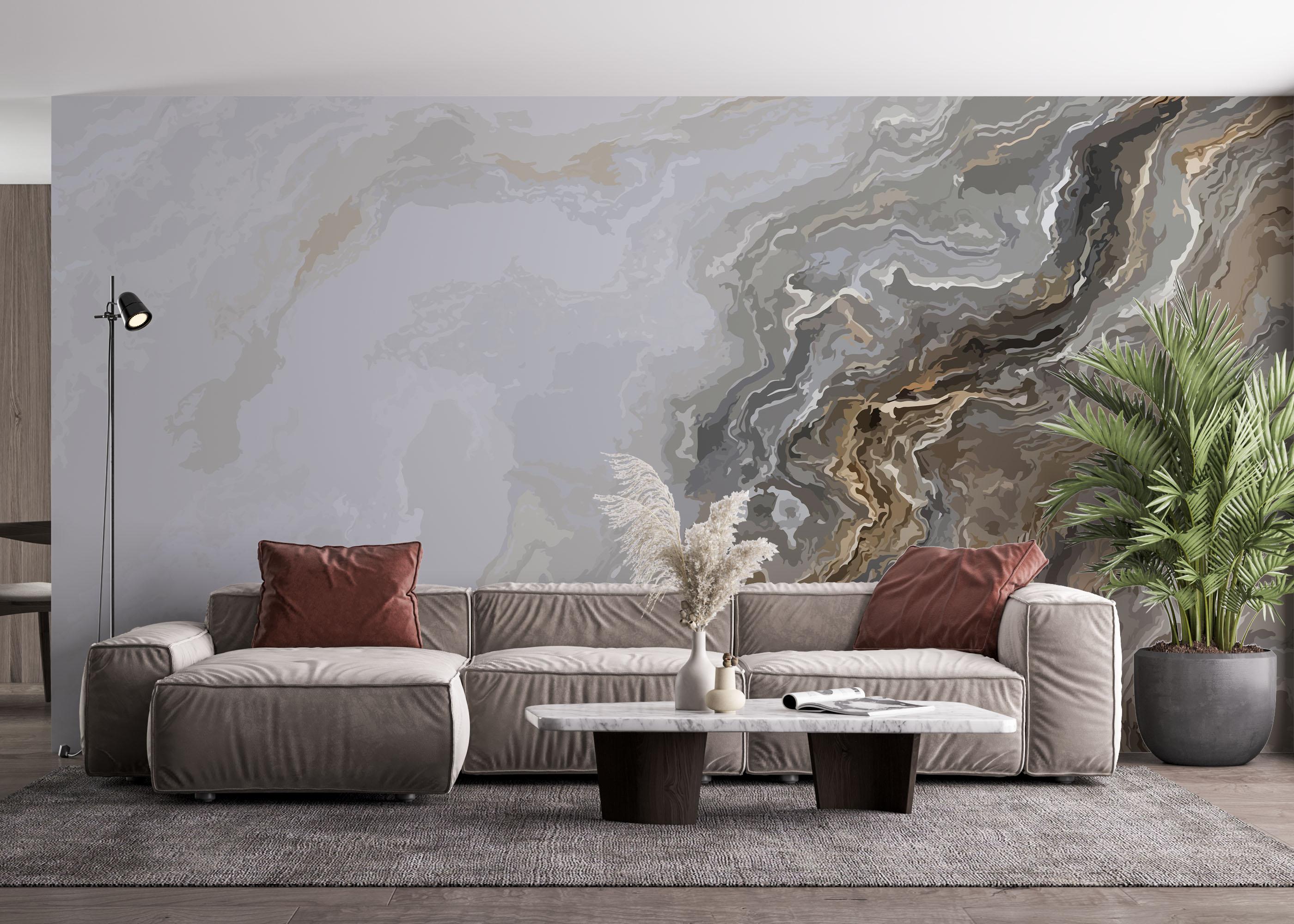 Fototapet Cream Marble Wave mockup 4