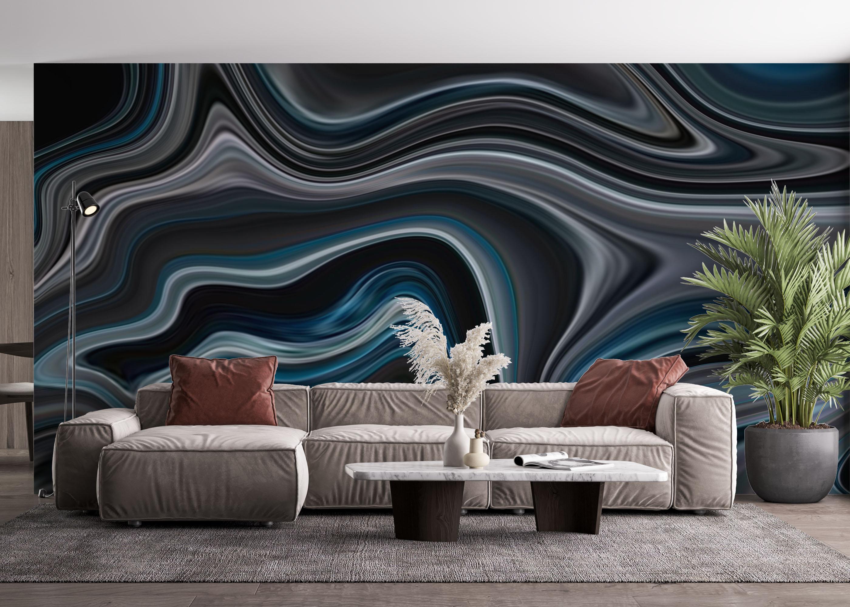 Fototapet Dark Grey Marble mockup 4