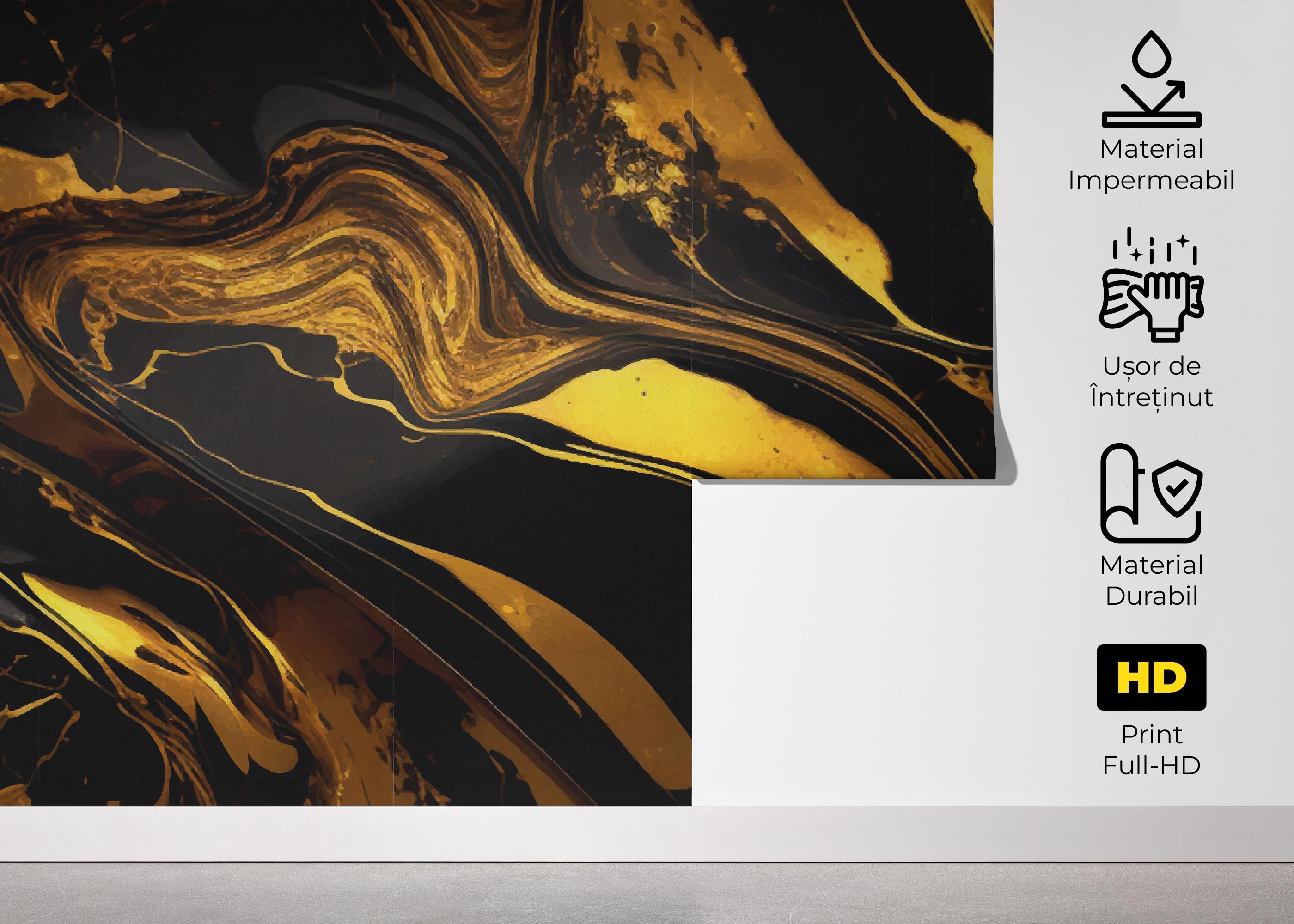 Fototapet Black Gold Marble mockup 5