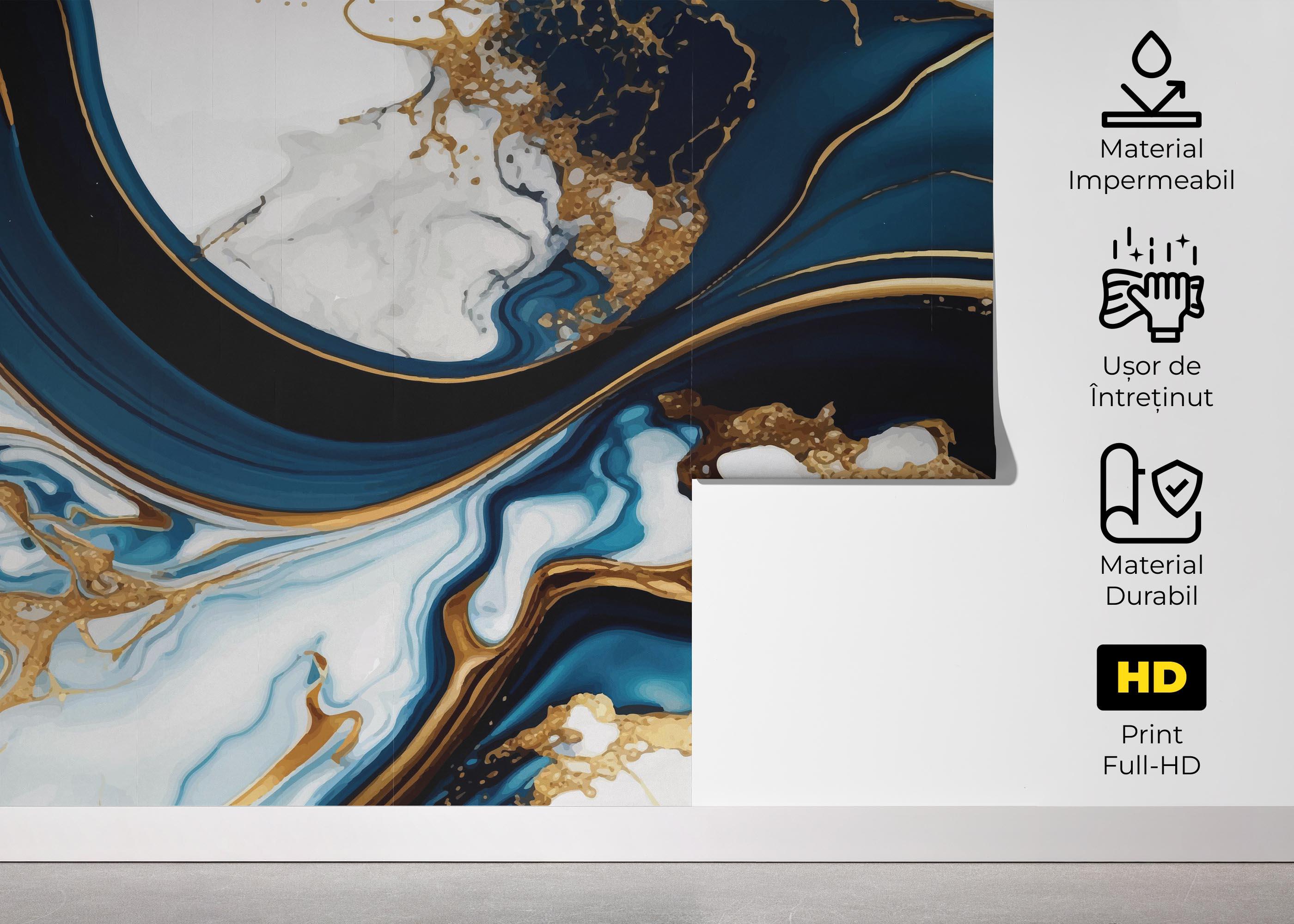 Fototapet Black Liquid Marble mockup 5
