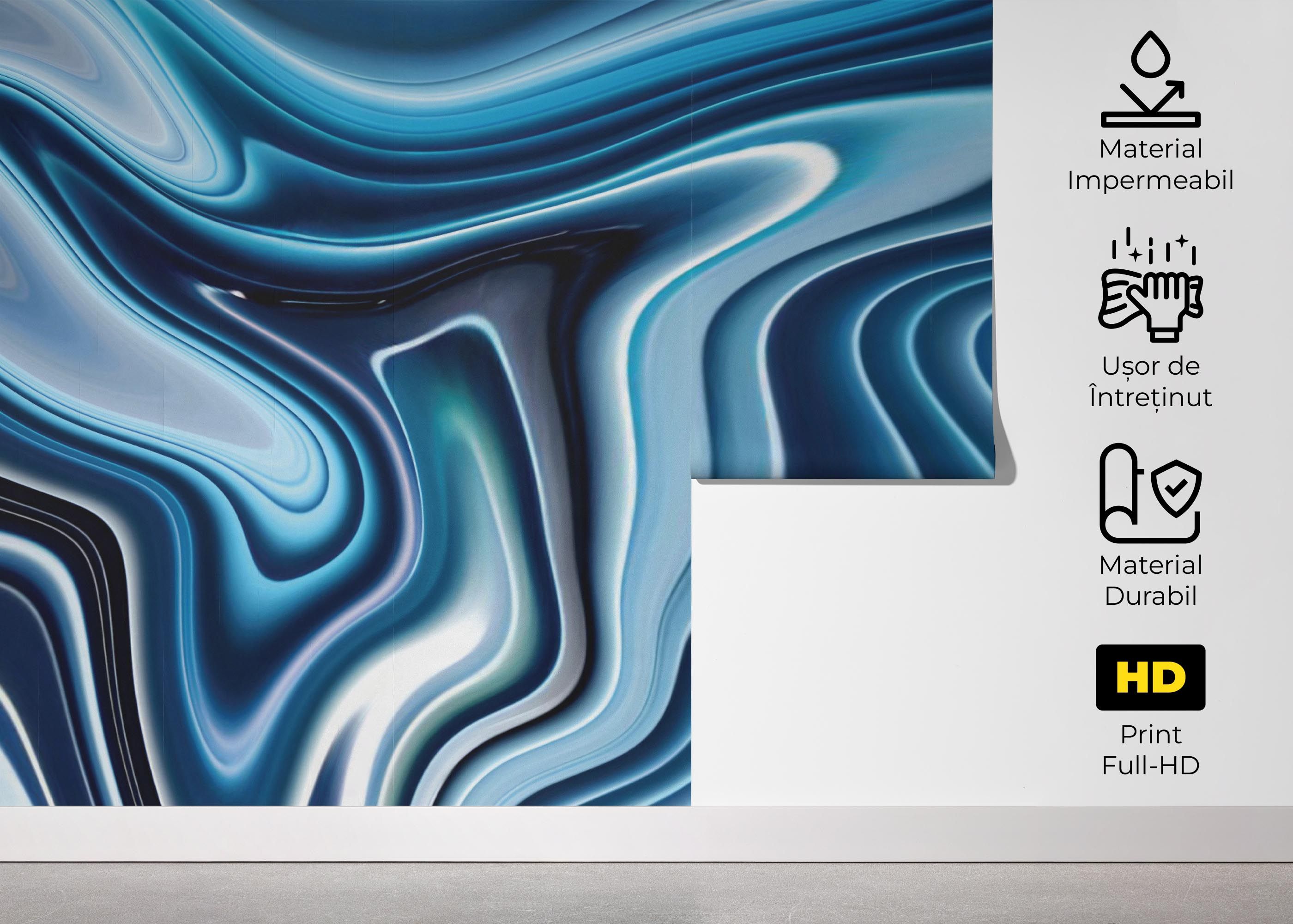 Blue 3d Marble mockup 5