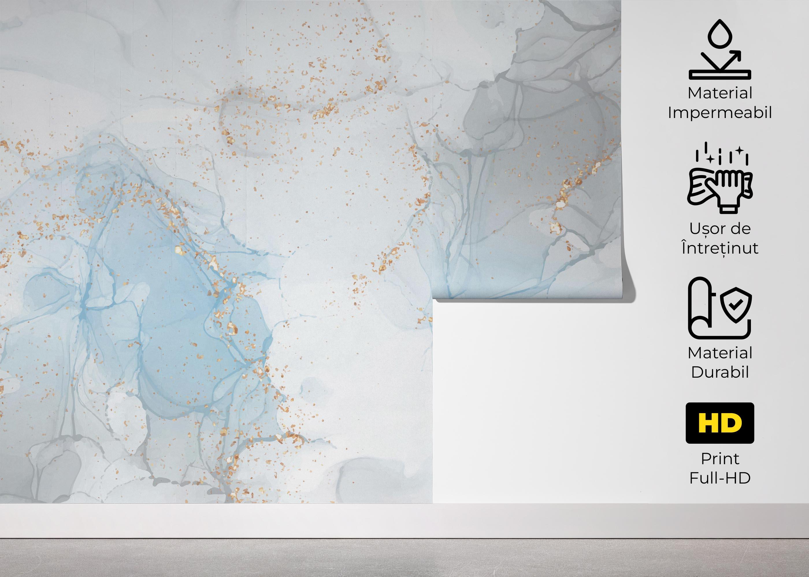 Fototapet Blue Alcohol Marble mockup 5