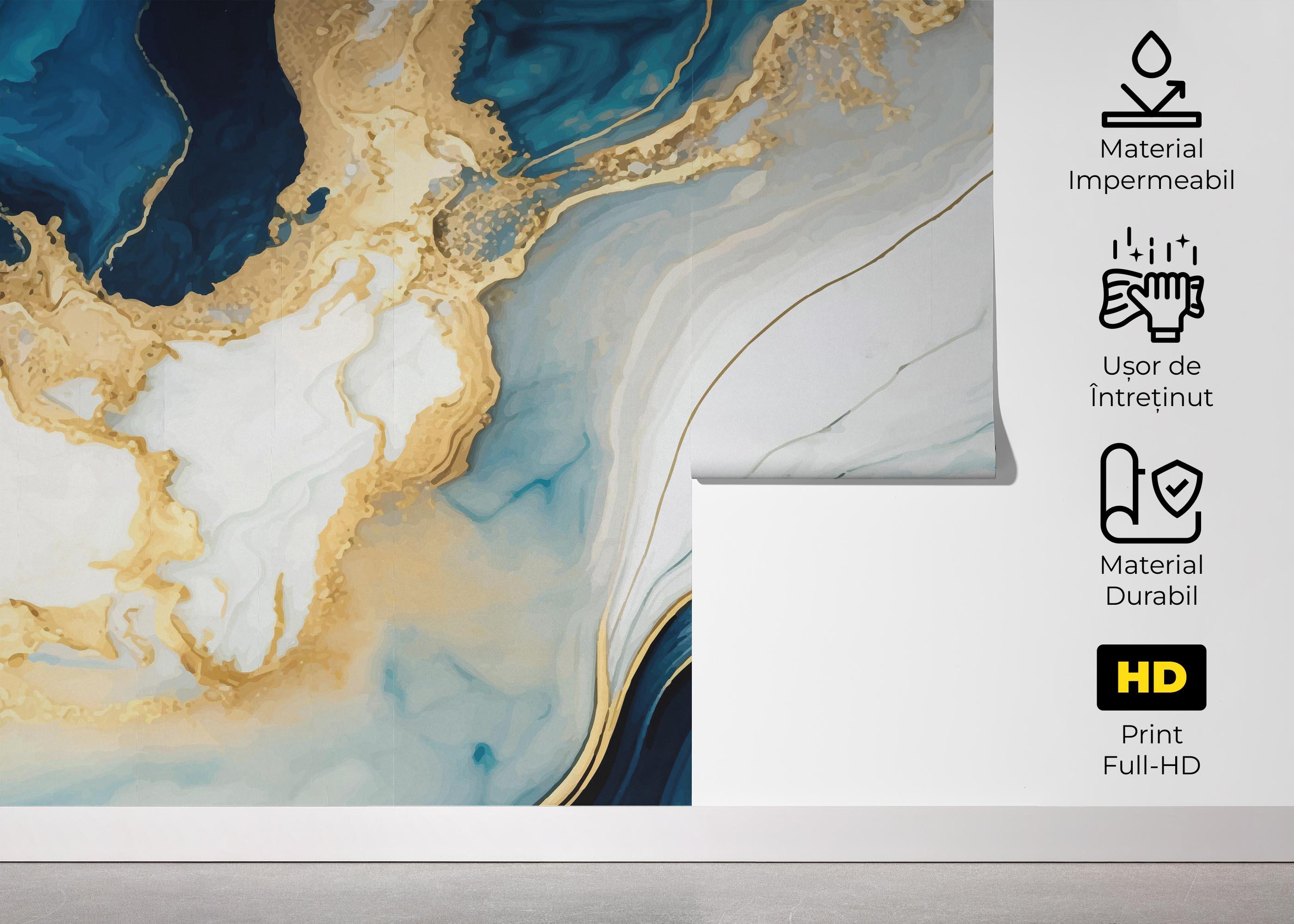 Fototapet Blue Stone Marble mockup 5