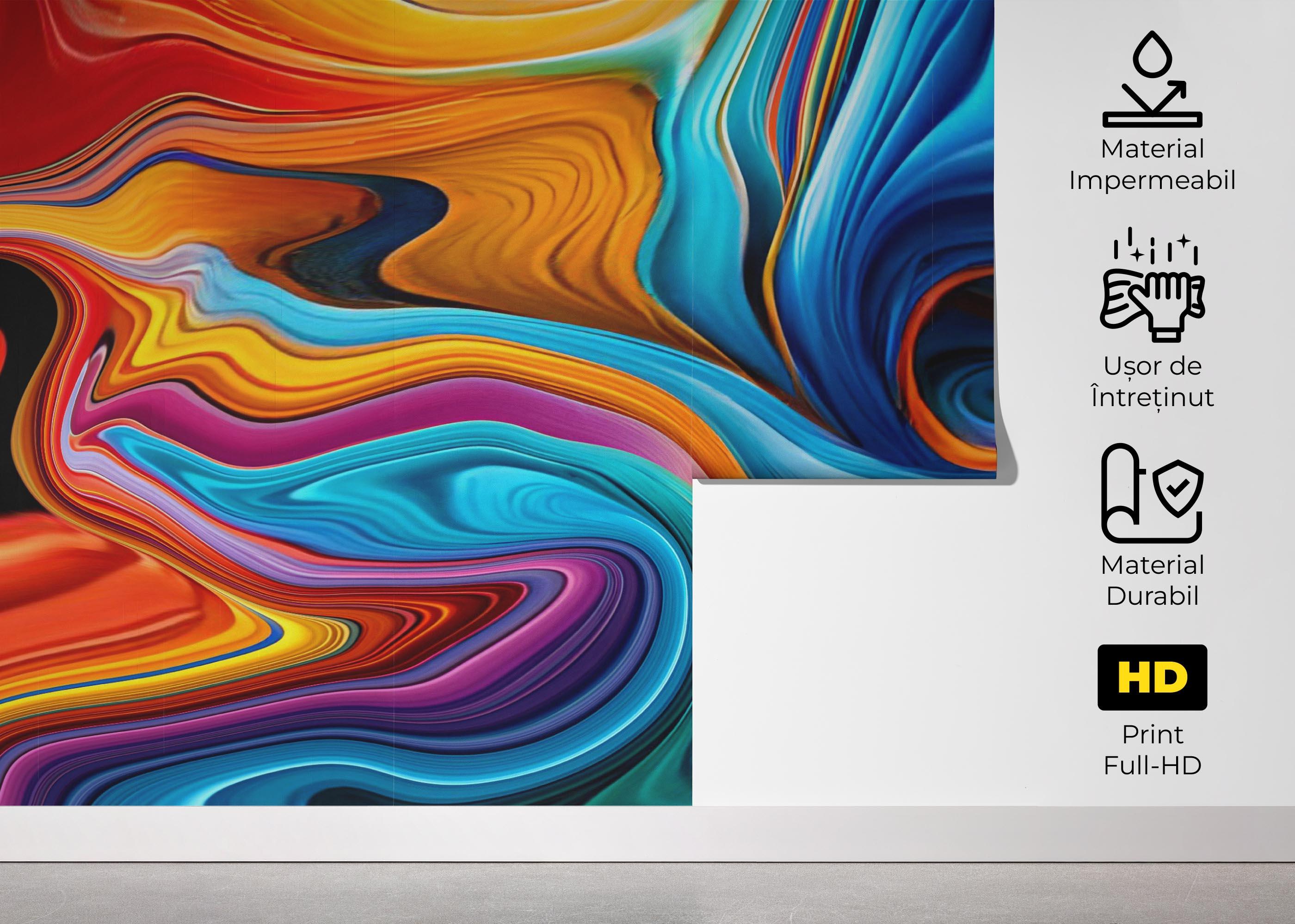 Fototapet Colorful Liquid Marble mockup 5