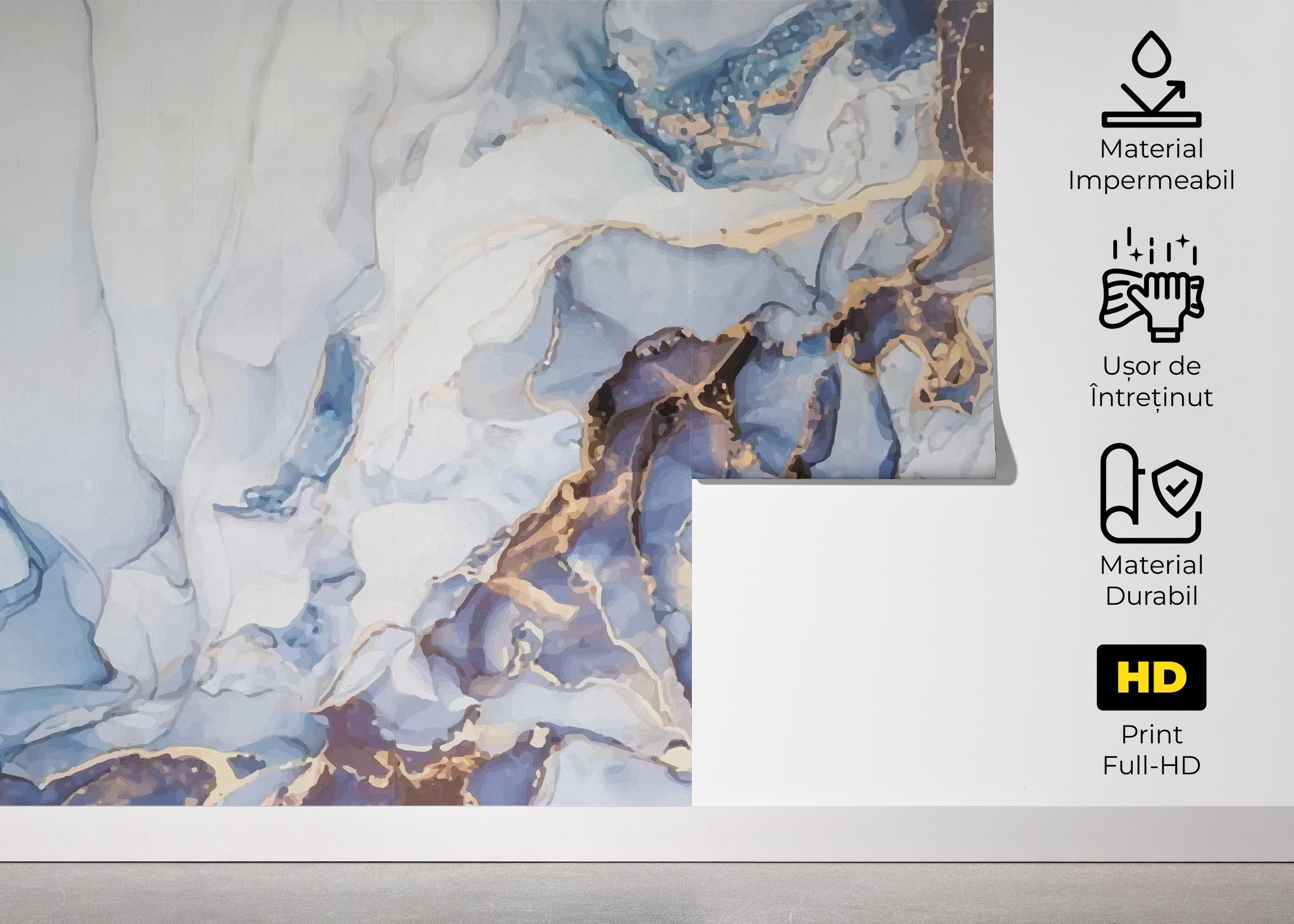 Fototapet Pastel Blue Marble mockup 5