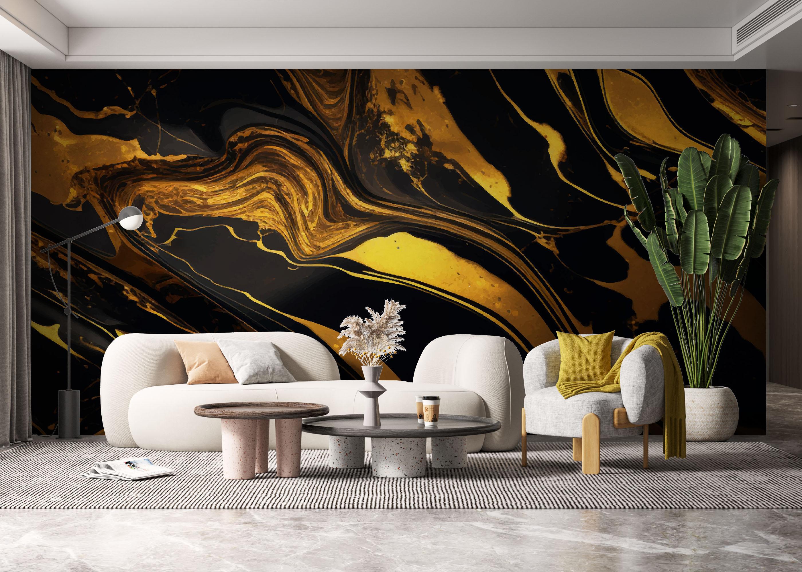 Fototapet Black Gold Marble mockup 6