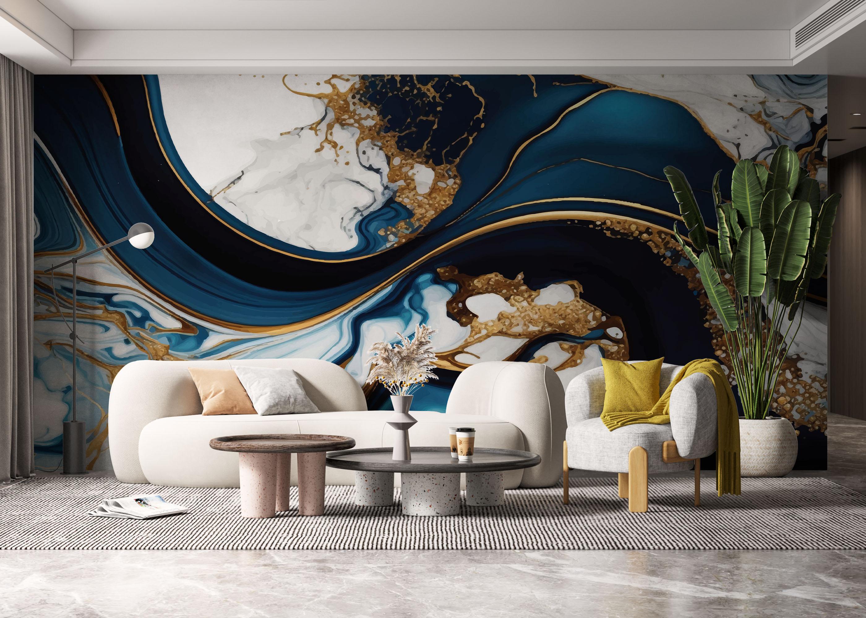 Fototapet Black Liquid Marble mockup 6