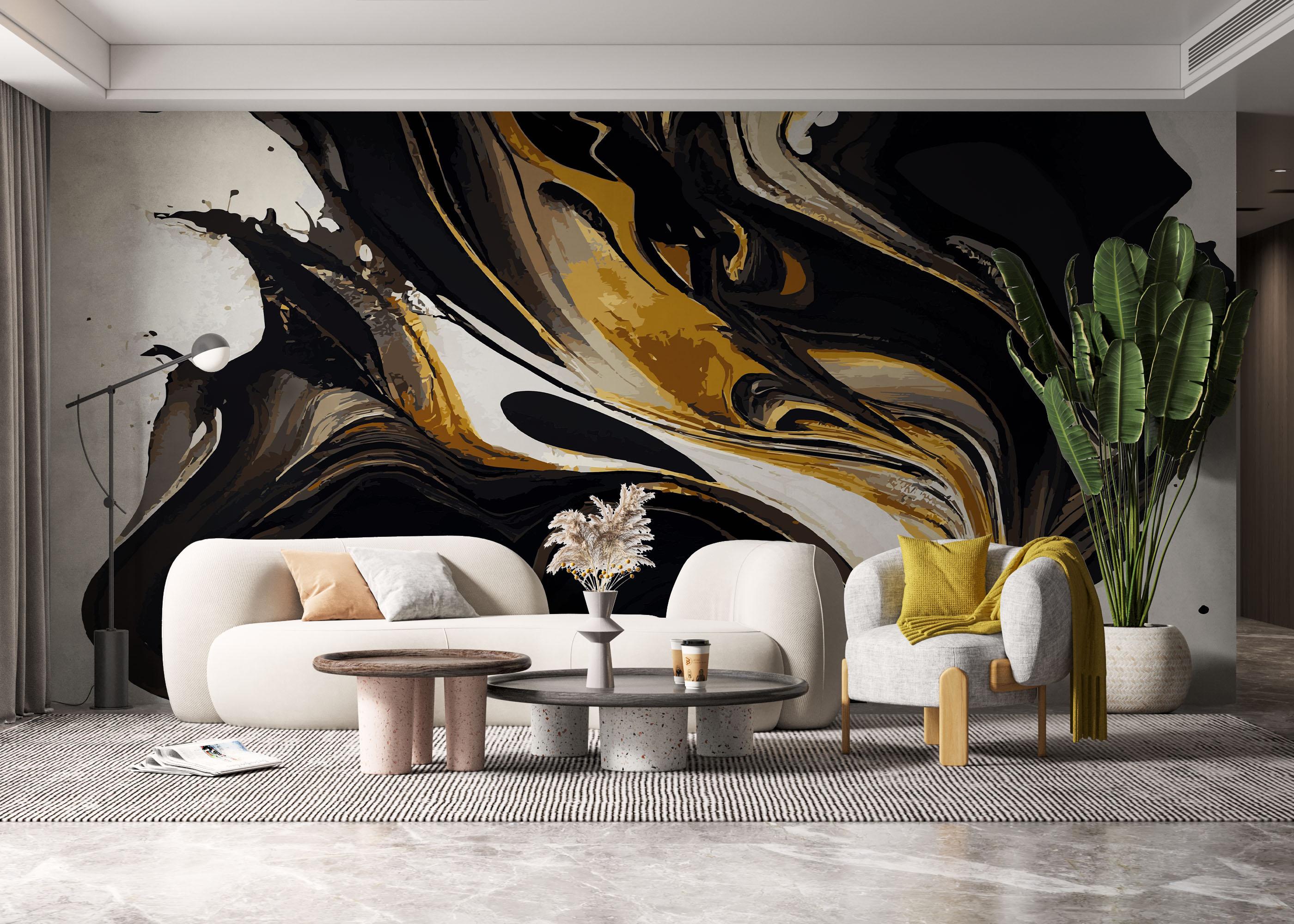 Fototapet Black Shape Marble mockup 6