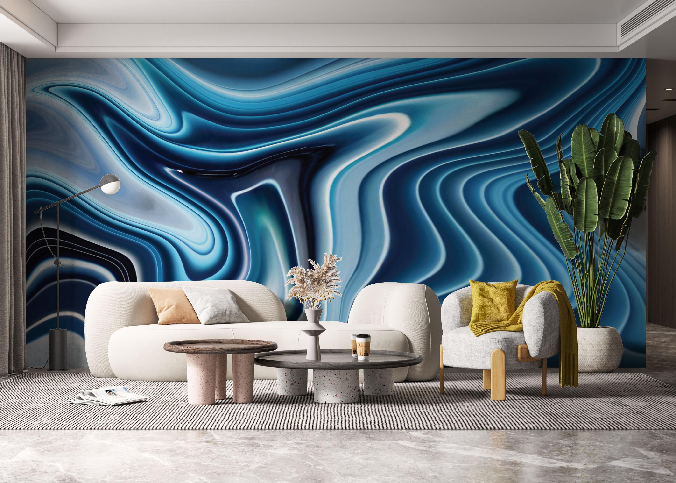 Fototapet Blue 3d Marble mockup 6