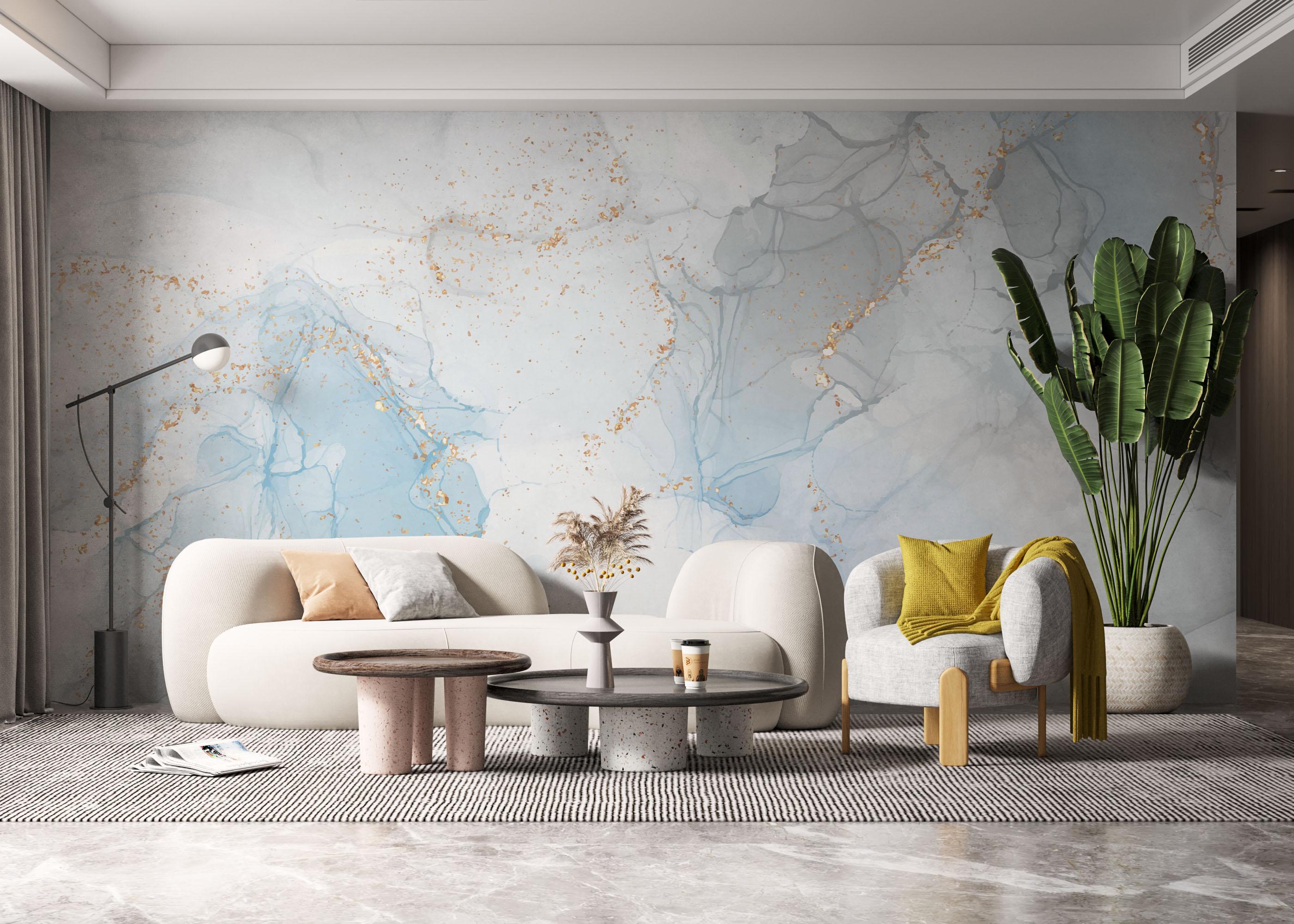 Fototapet Blue Alcohol Marble mockup 6