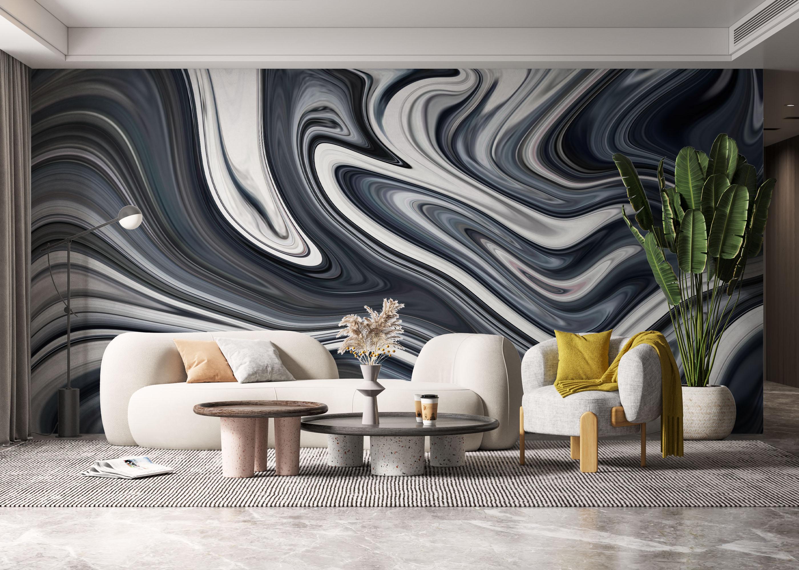 Fototapet Blue Grey Marble mockup 6