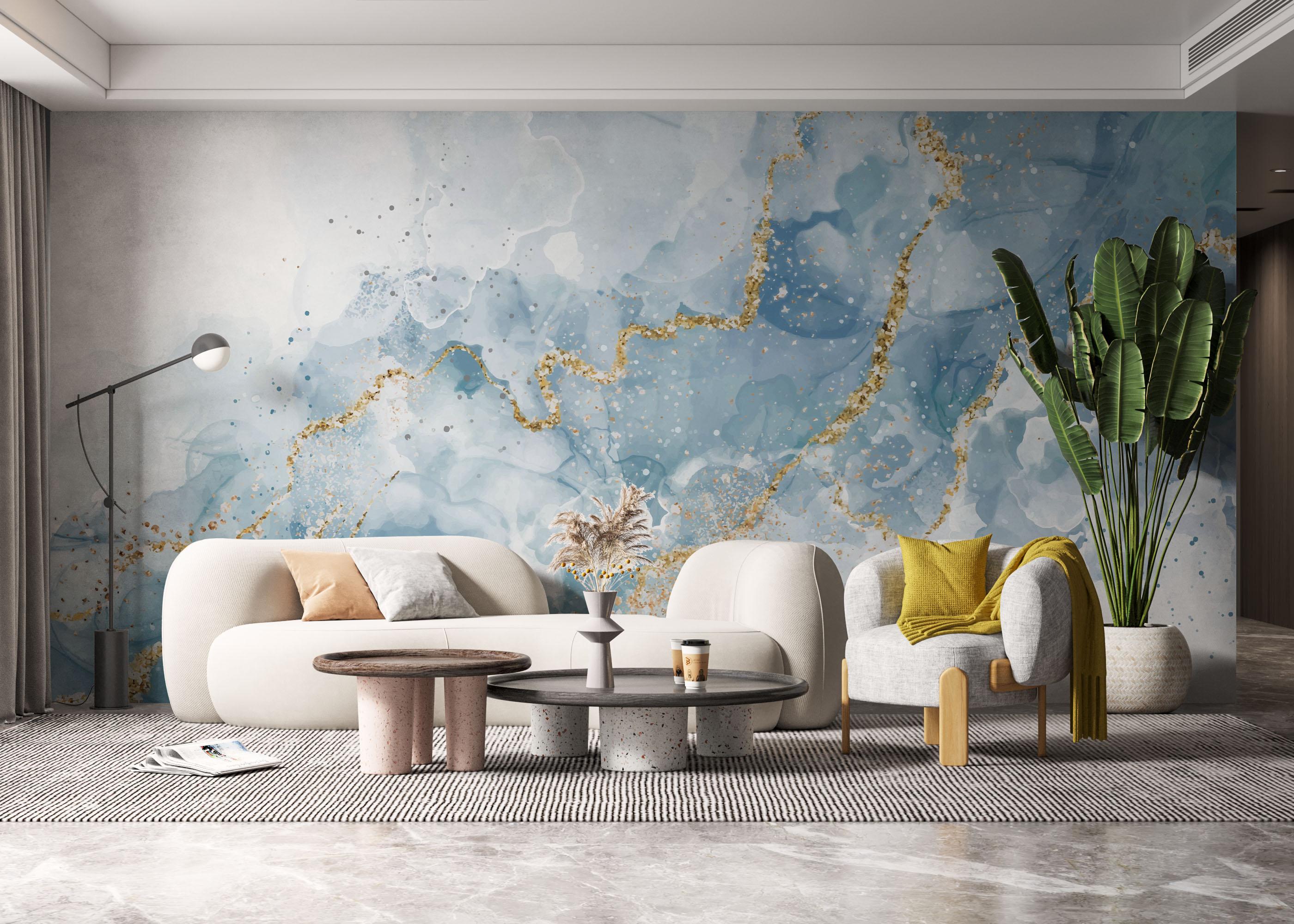 Fototapet Blue Marble Glitter mockup 6