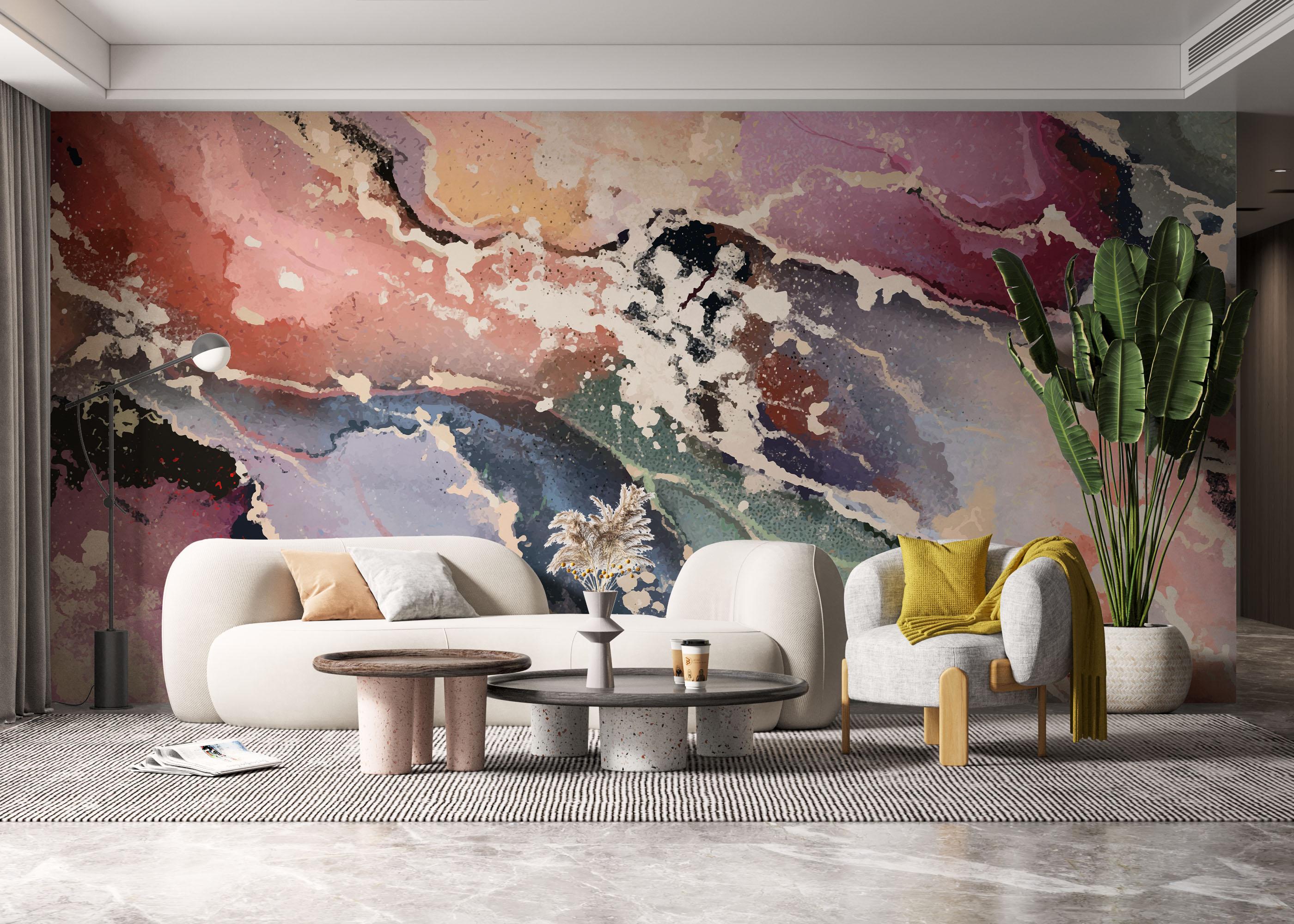 Fototapet Colorful Marble Art mockup 6