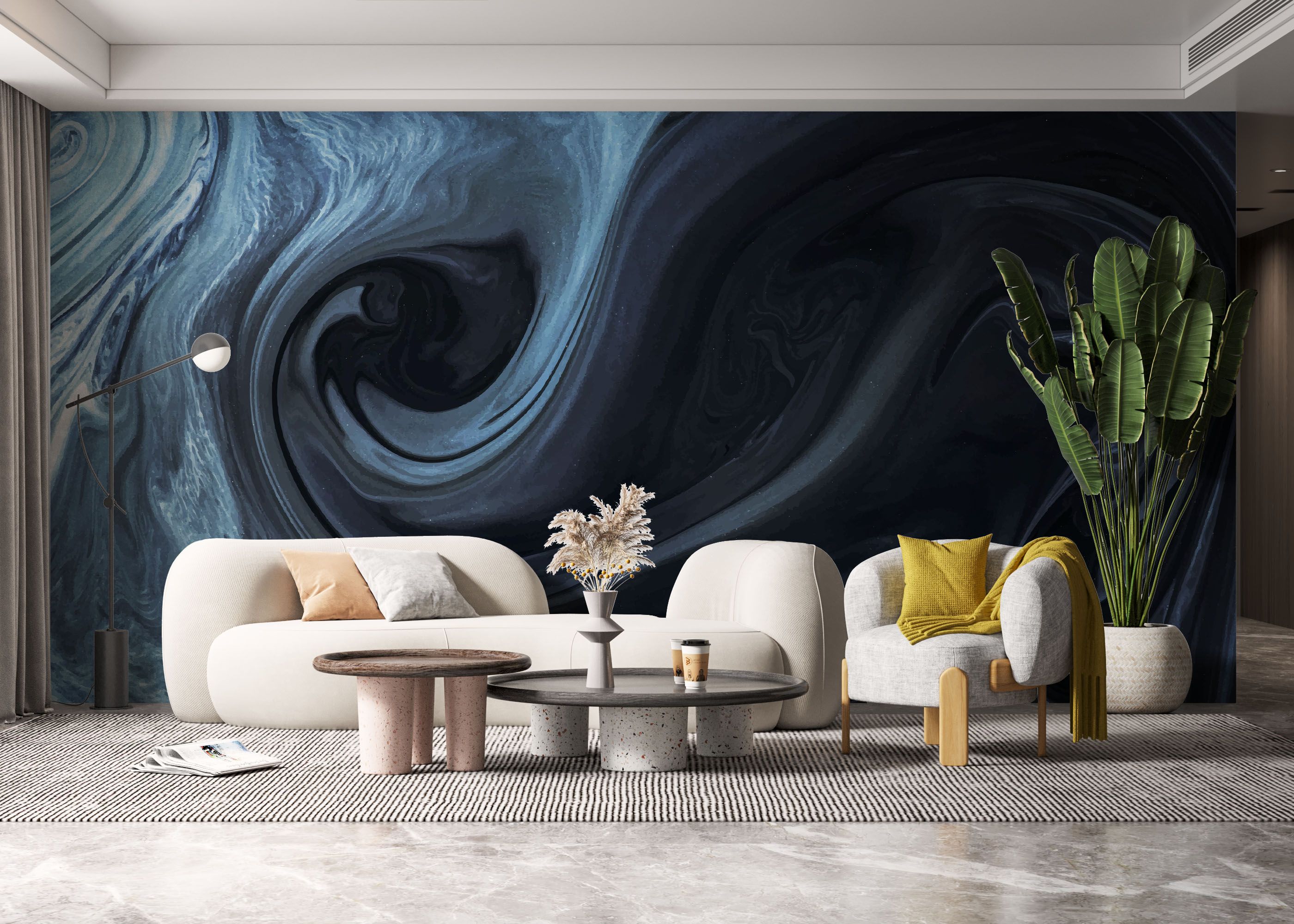 Cool Blue Marble mockup 6