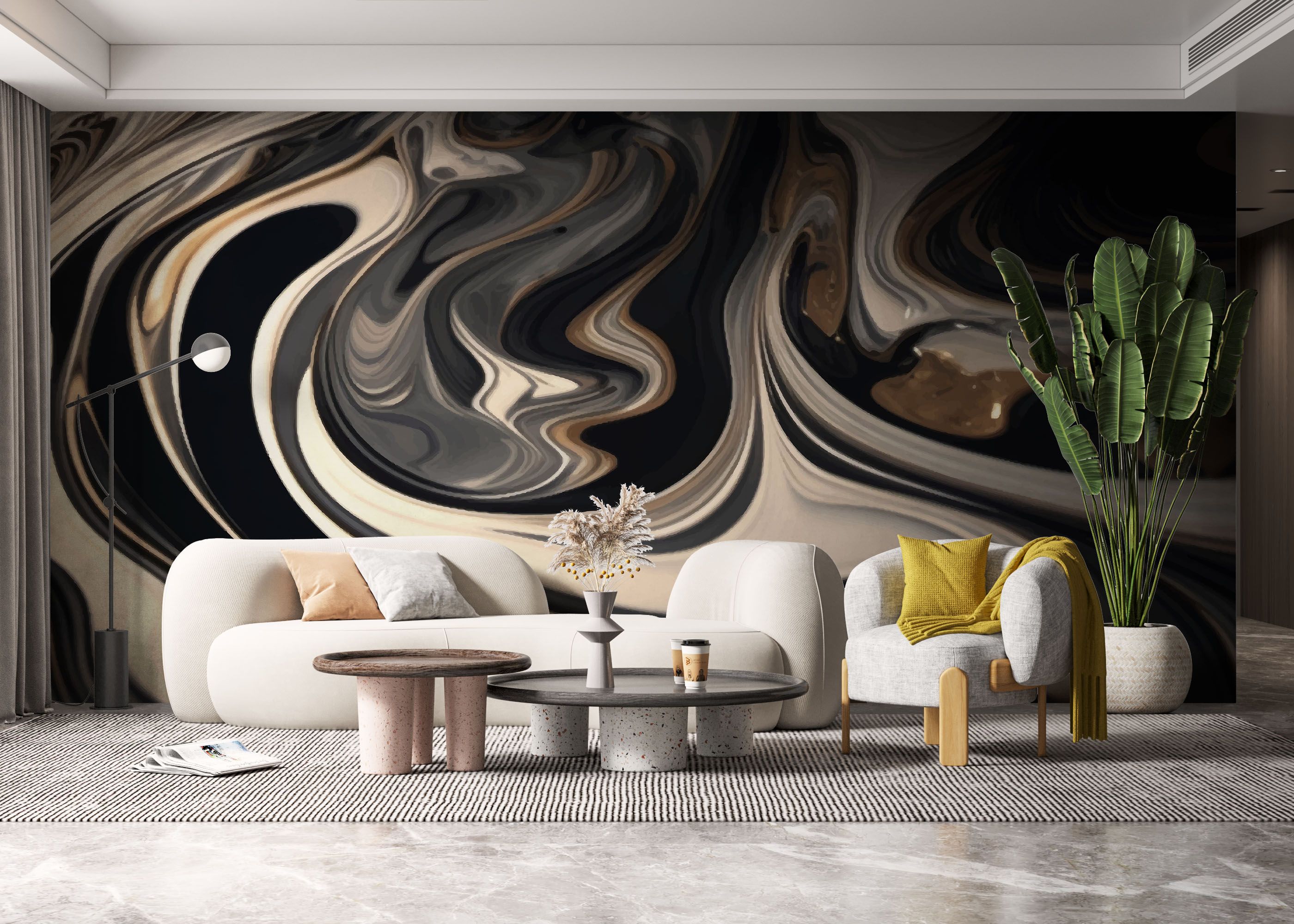 Cream Brown Marble mockup 6