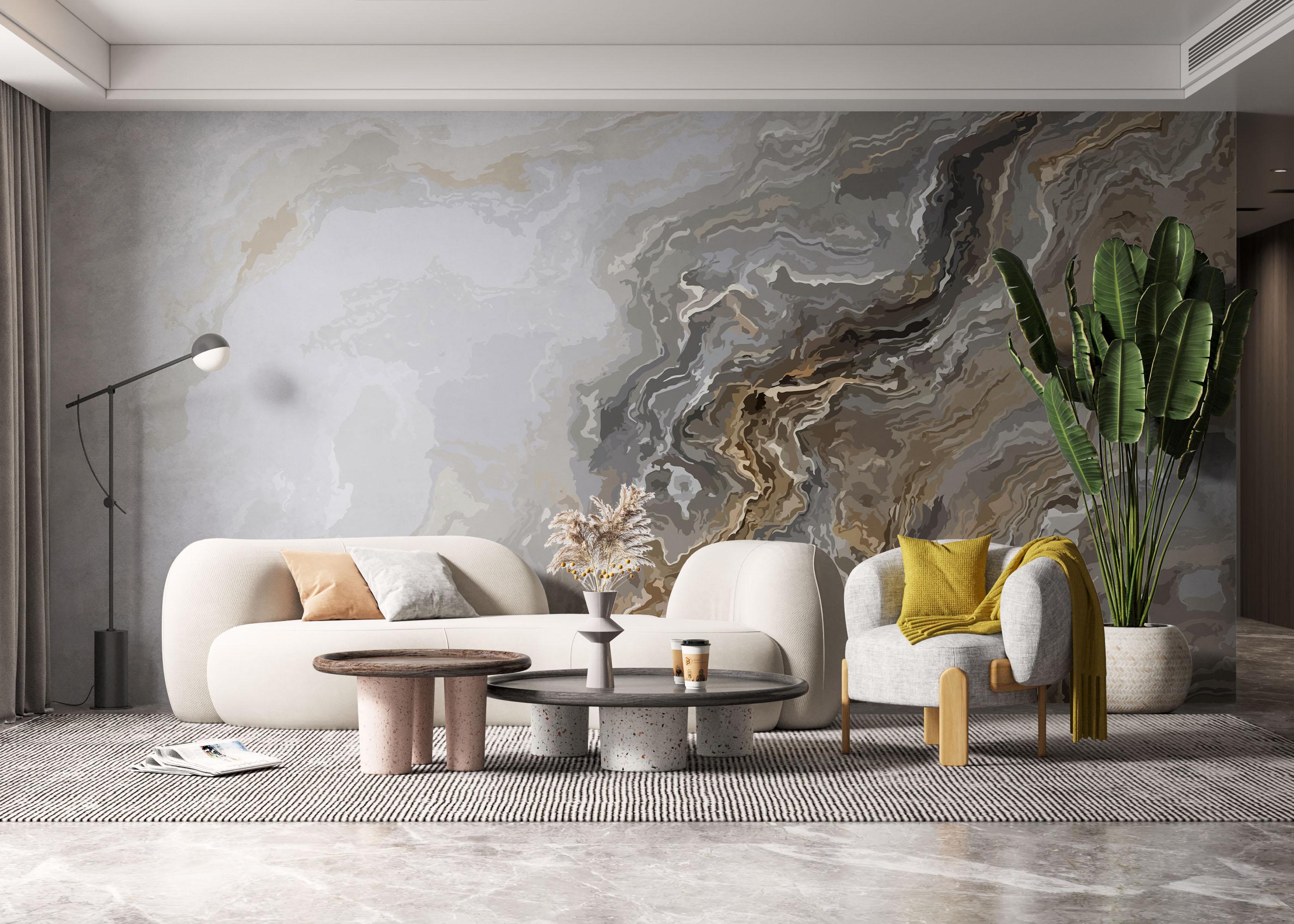 Fototapet Cream Marble Wave mockup 6