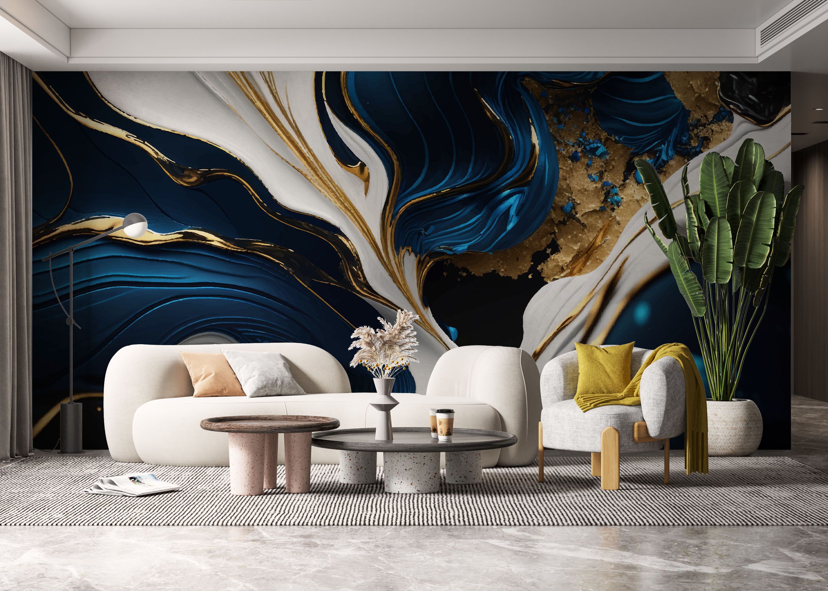 Gold Blue Marble mockup 6