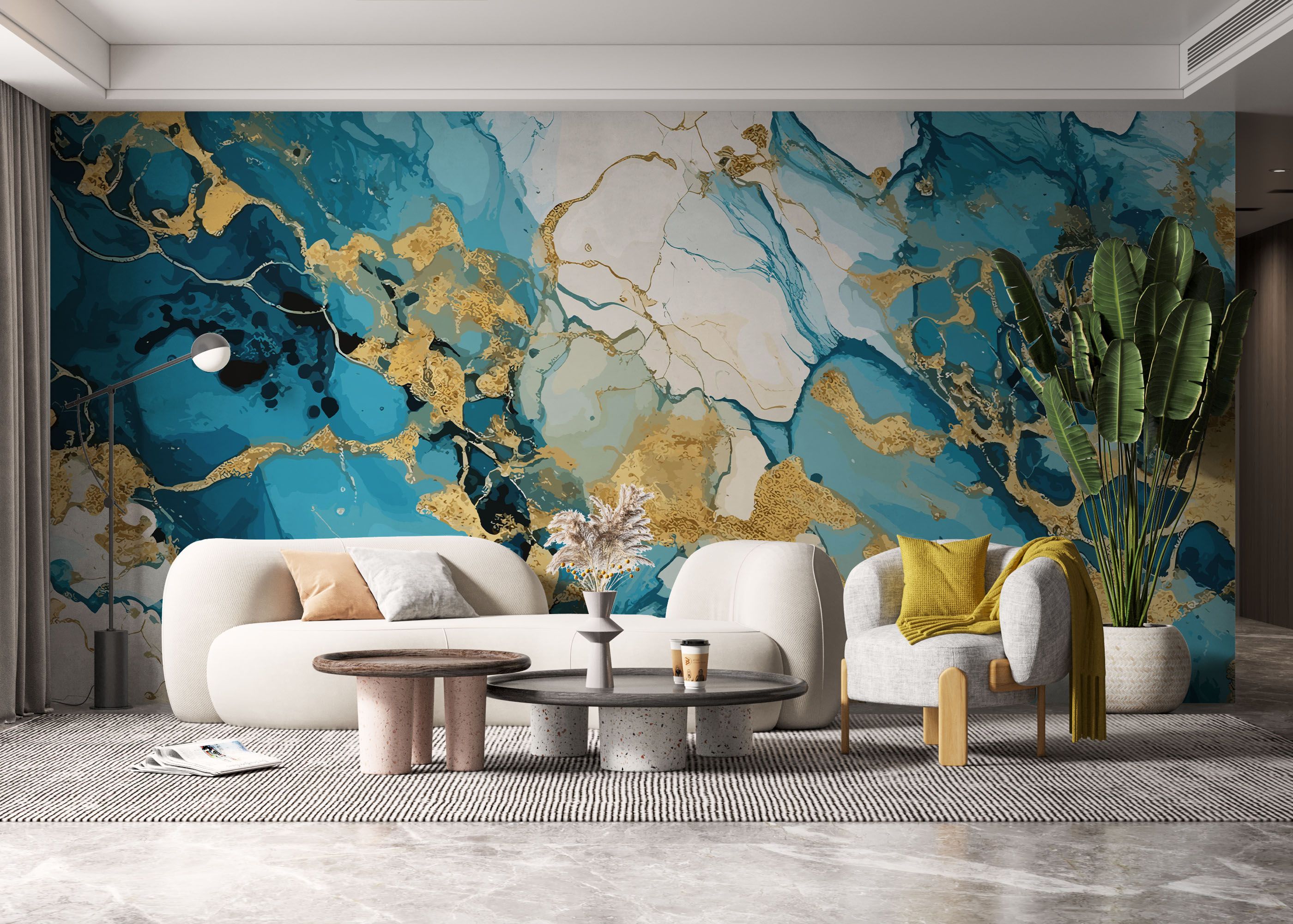 Gold Marble Blue mockup 6