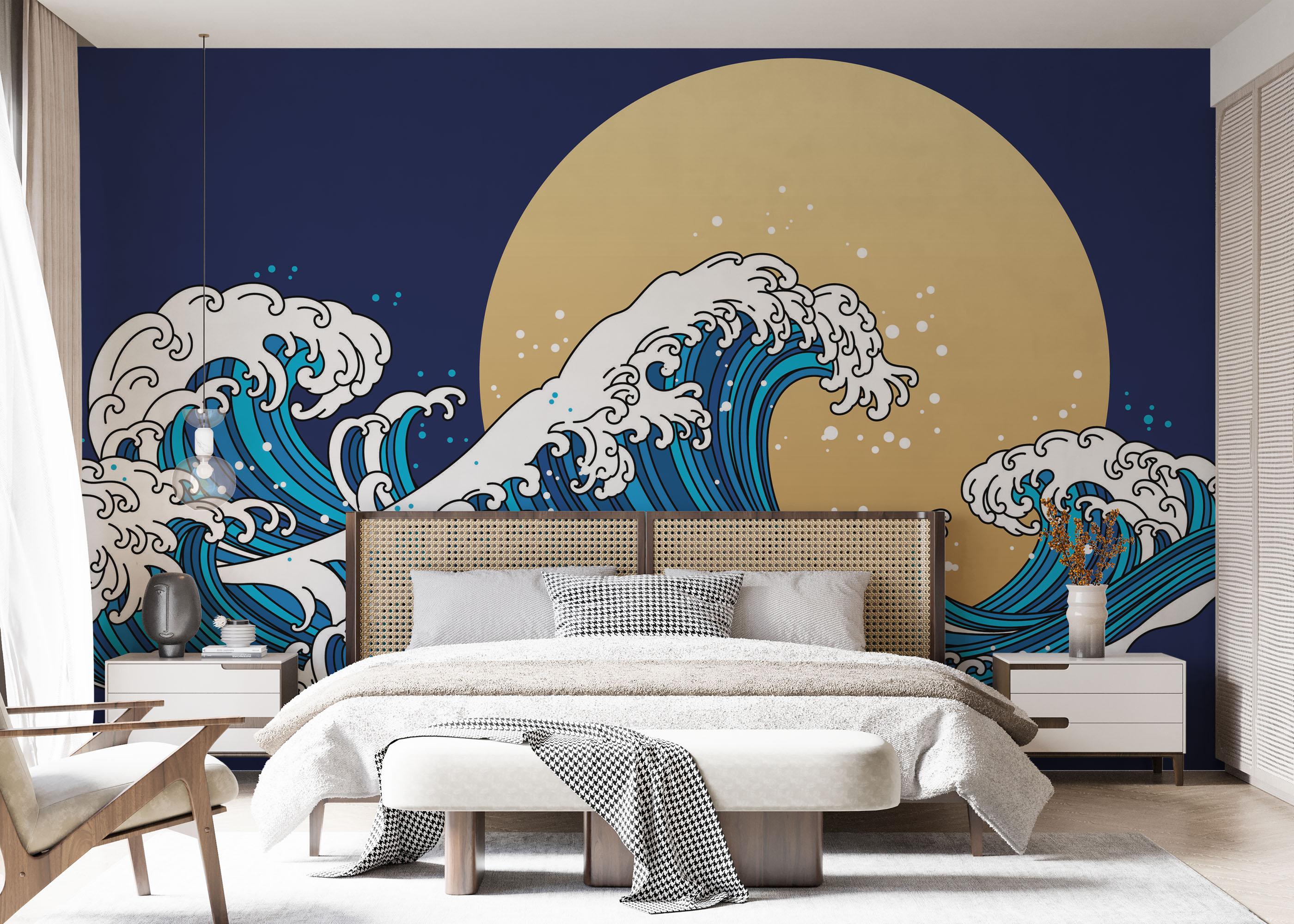 Fototapet Asiatic Waves mockup 7