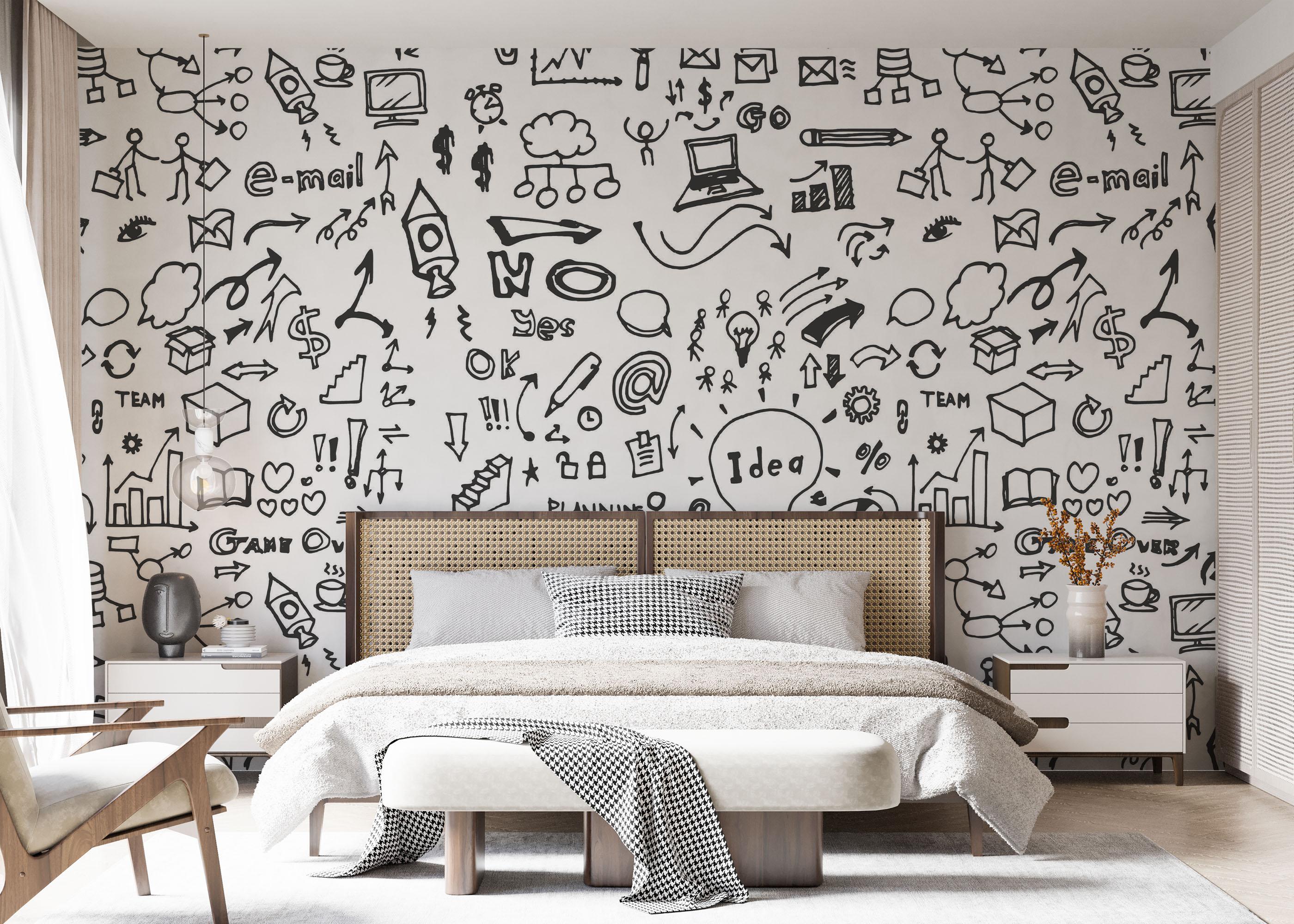 Fototapet Doodle Pattern mockup 7