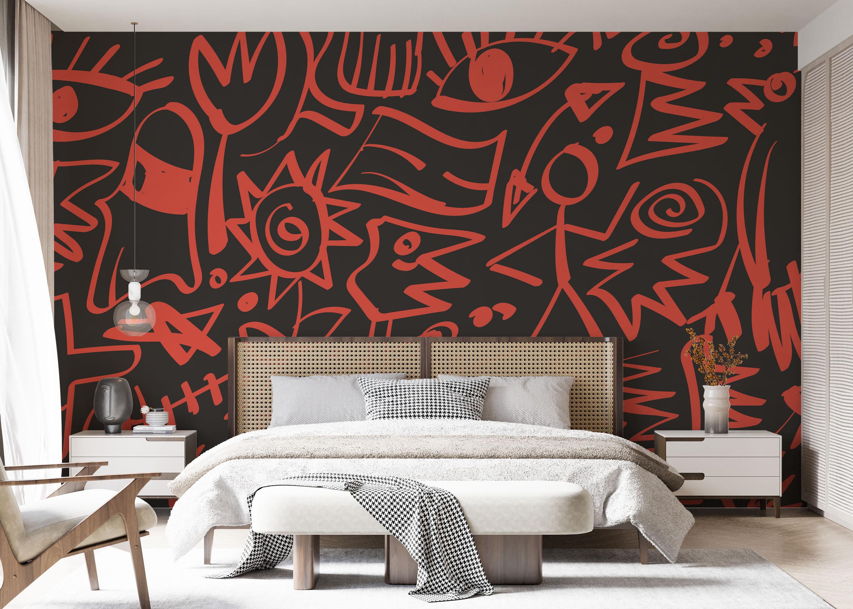 Fototapet Doodles Pattern mockup 7