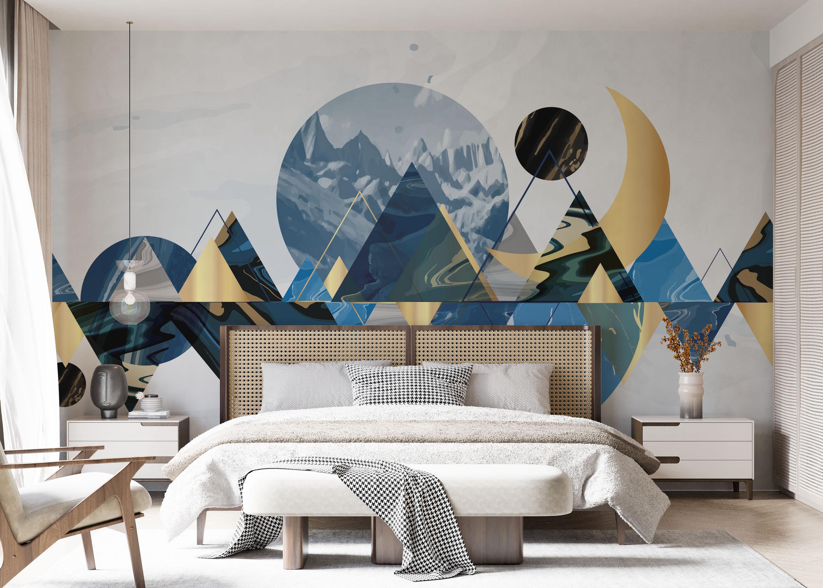 Fototapet Gold Geometric Pattern mockup 7