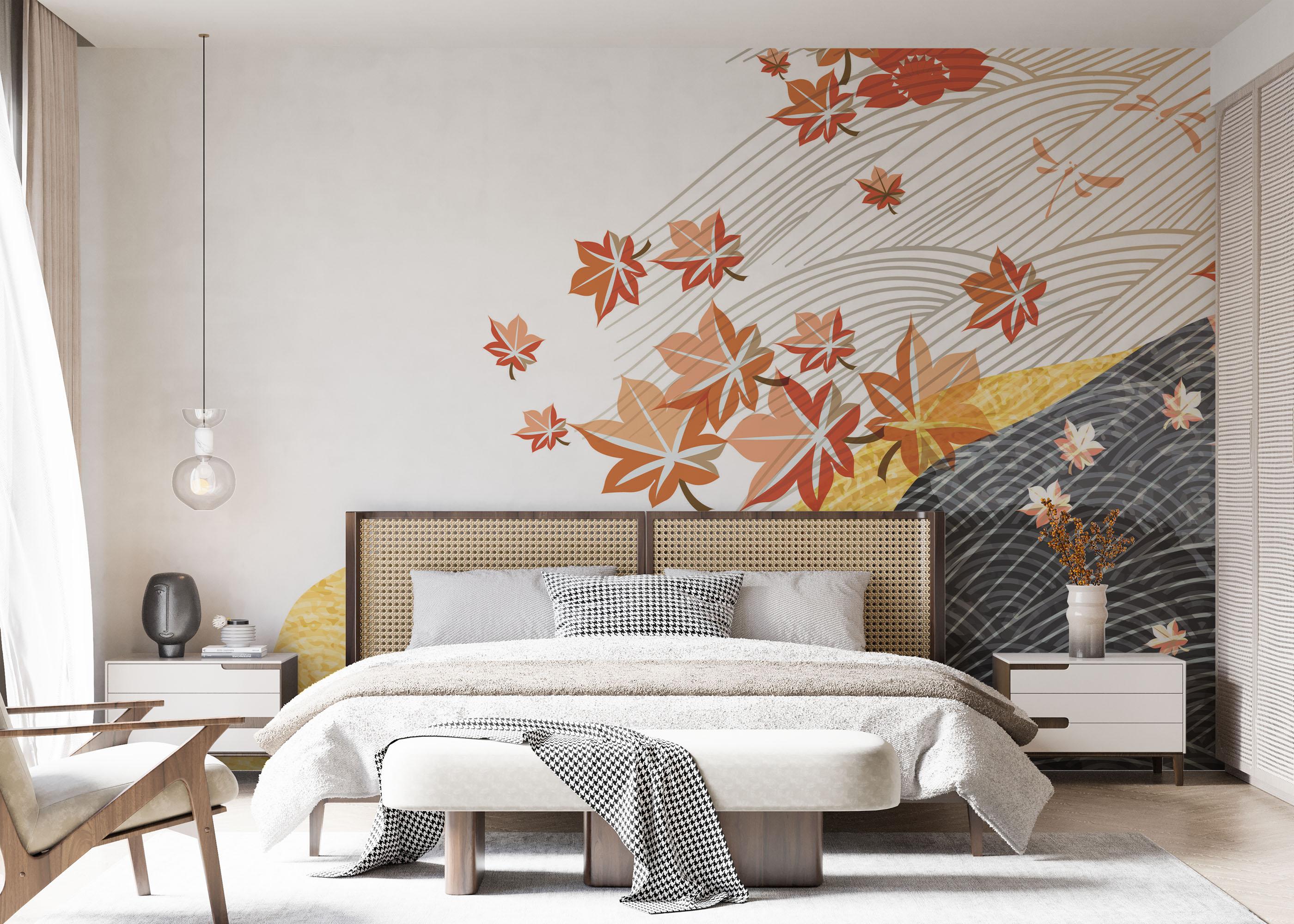 Fototapet Japanese Maple Leaf mockup 7