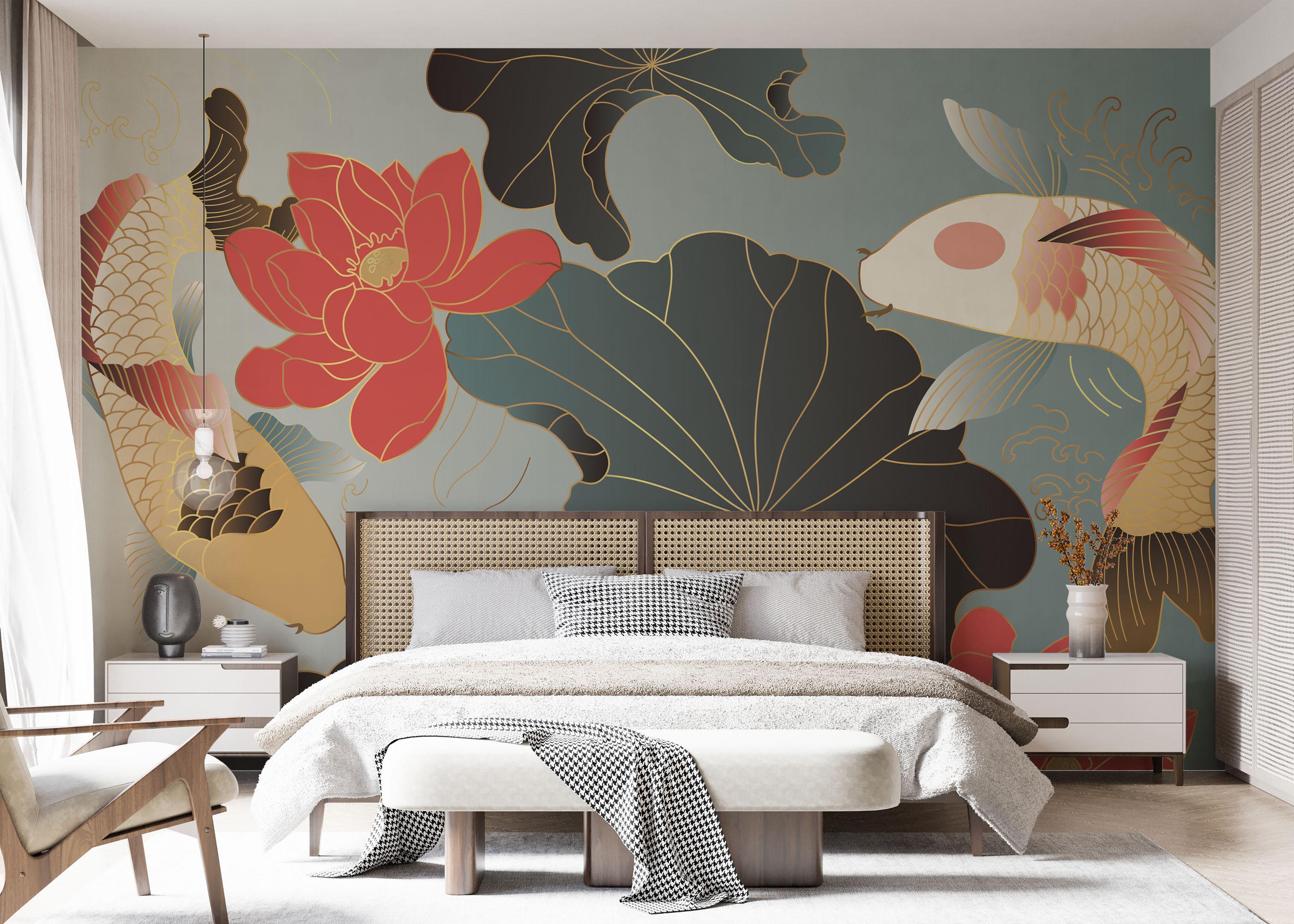 Fototapet Koi Carp Fish mockup 7